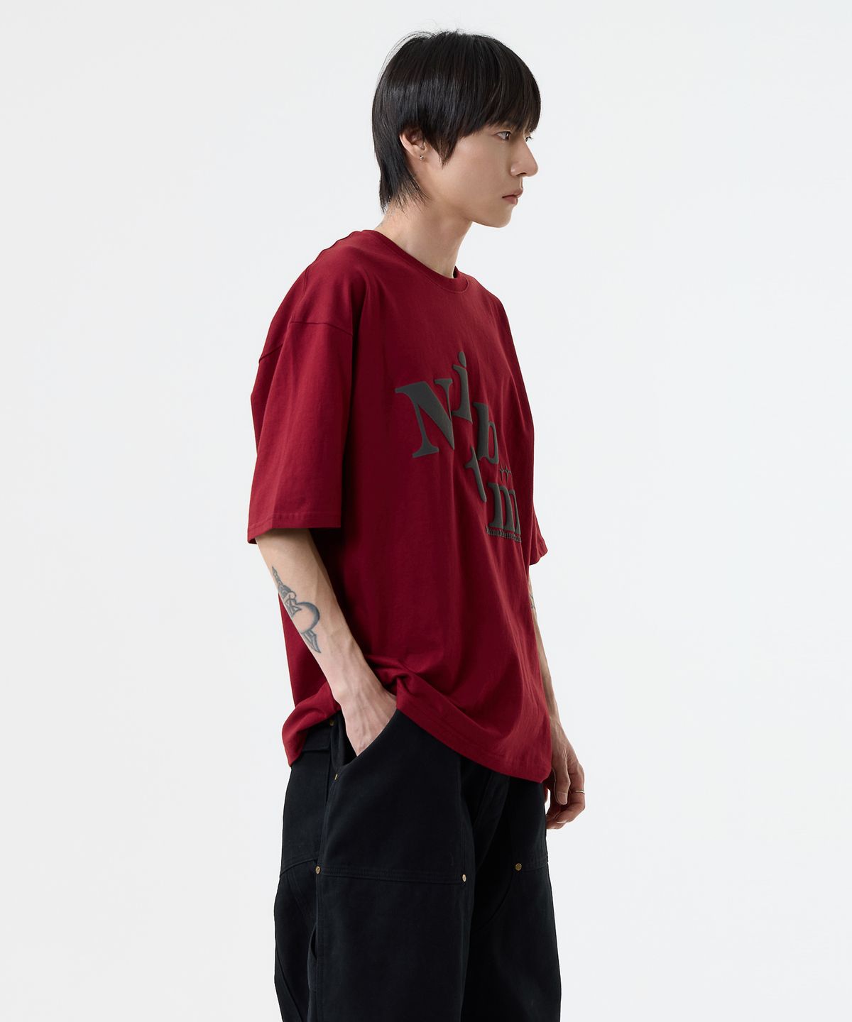 낫띵이즈베럴댄미(NOTHINGISBETTERTHANME) BIG LOGO TEE_burgundy