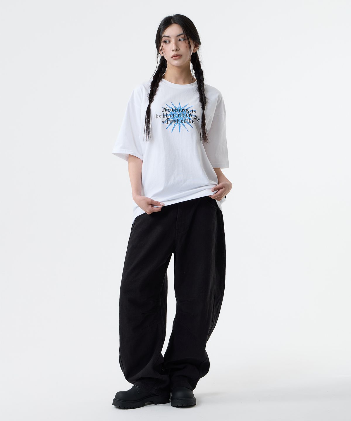낫띵이즈베럴댄미(NOTHINGISBETTERTHANME) SUN LETTERING TEE_white