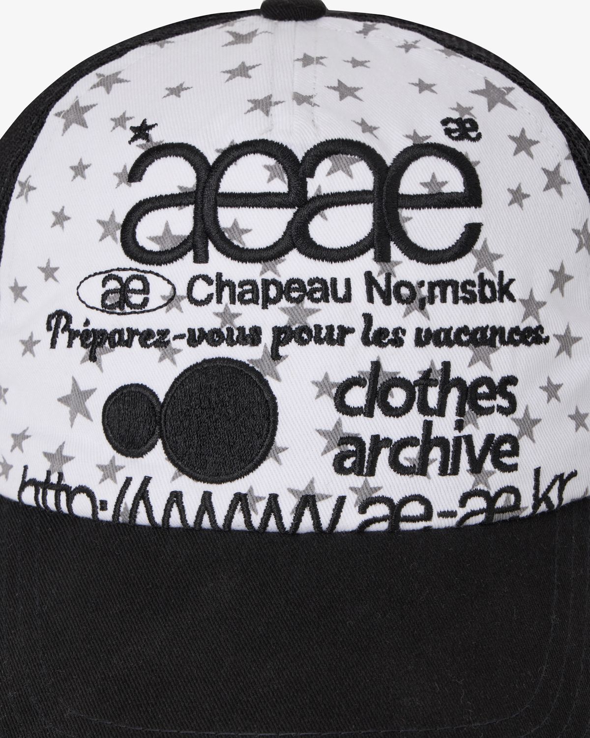 에이이에이이(AEAE) WEB LOGO STAR MESH CAP [BLACK]