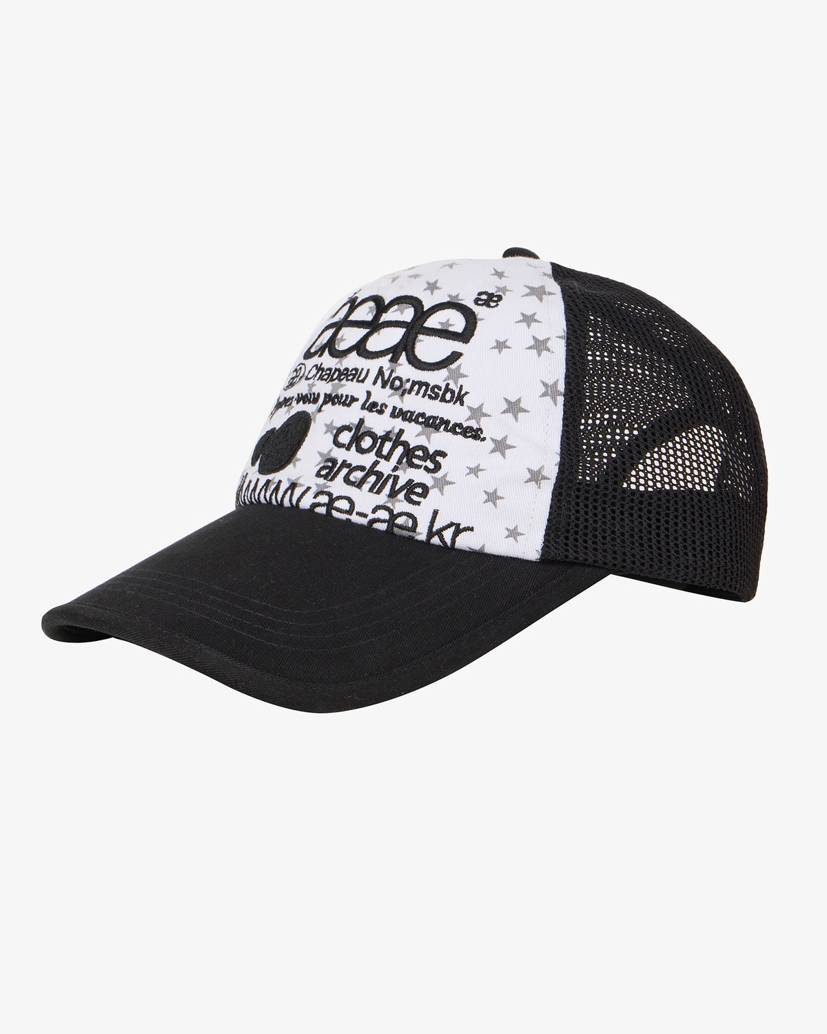 에이이에이이(AEAE) WEB LOGO STAR MESH CAP [BLACK]