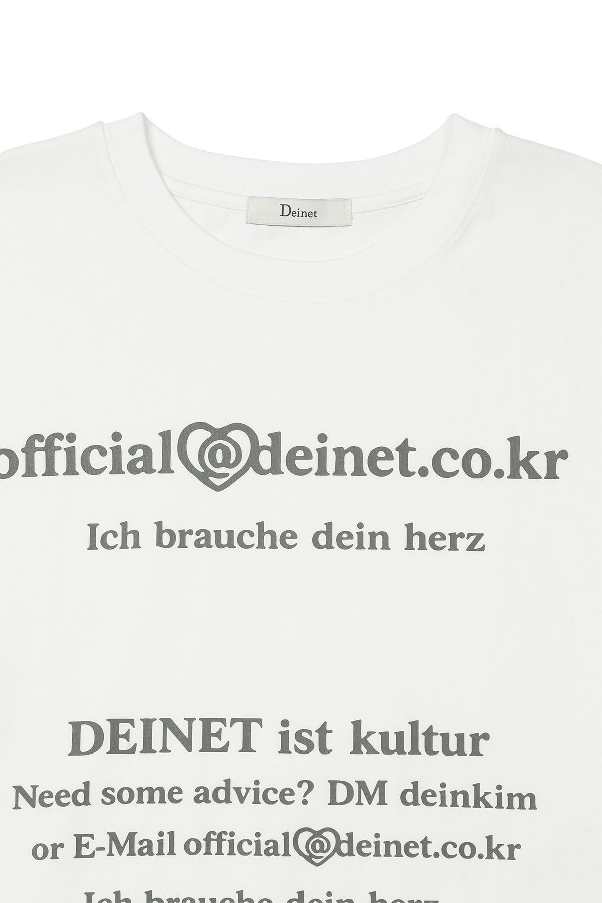 다이닛(DEINET) LETTERING GRAPHIC OVERSIZED T-SHIRT IN WHITE