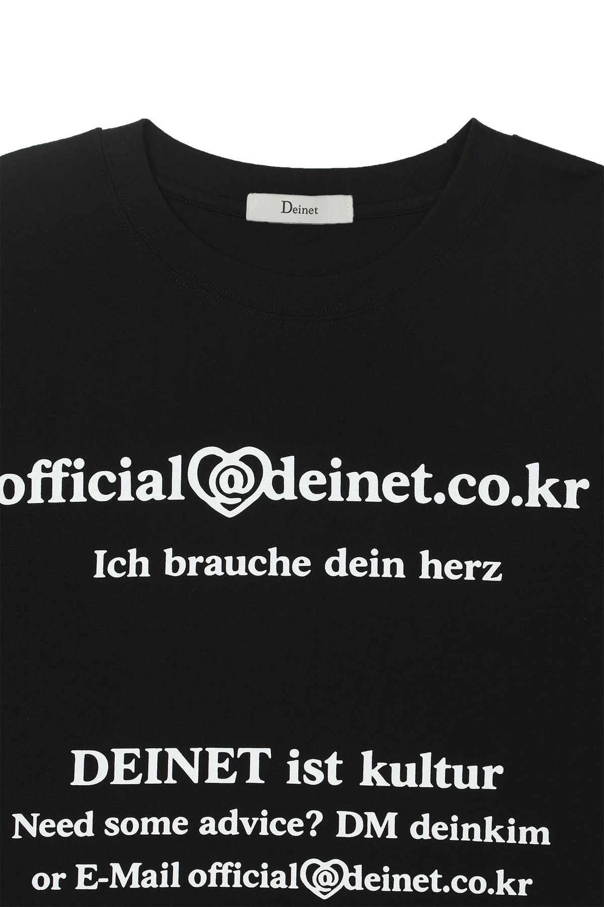 다이닛(DEINET) LETTERING GRAPHIC OVERSIZED T-SHIRT IN BLACK