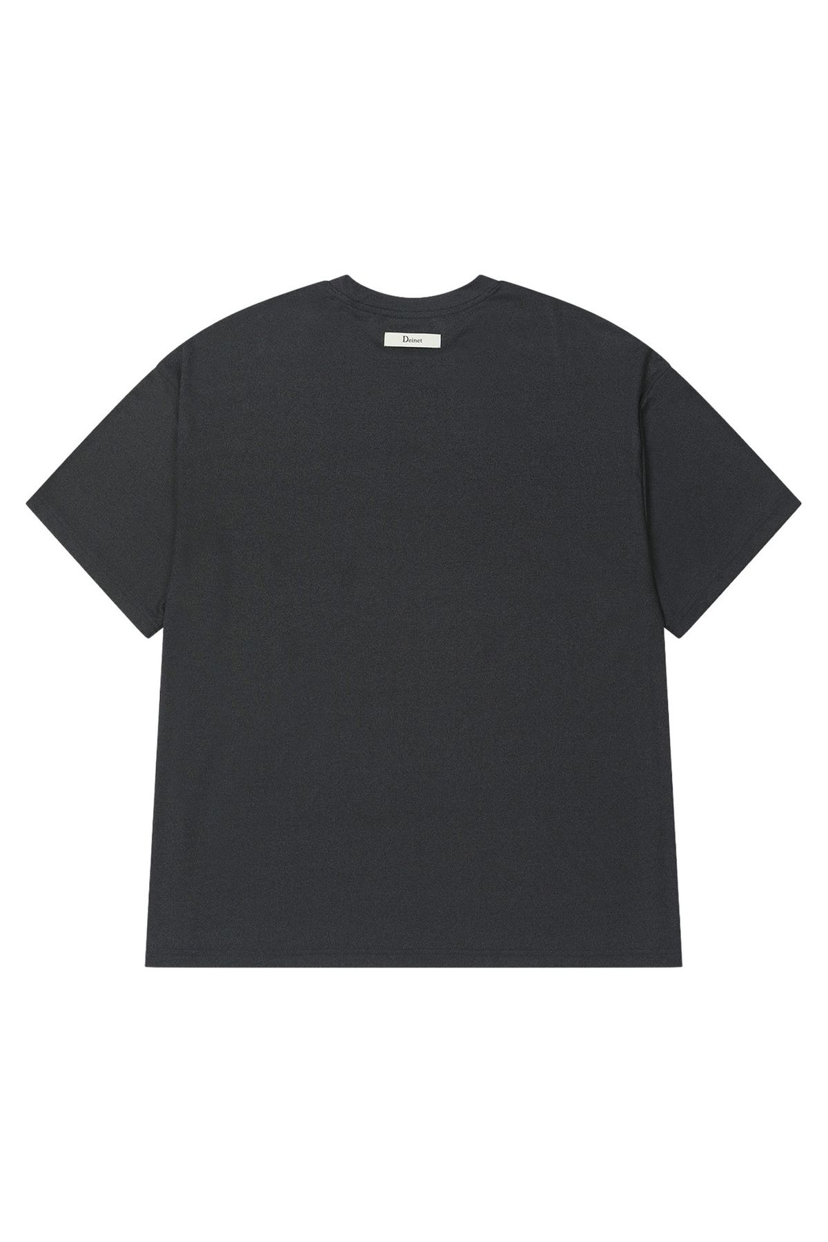 다이닛(DEINET) BUTTON OVERSIZE T-SHIRT IN DARK GREY