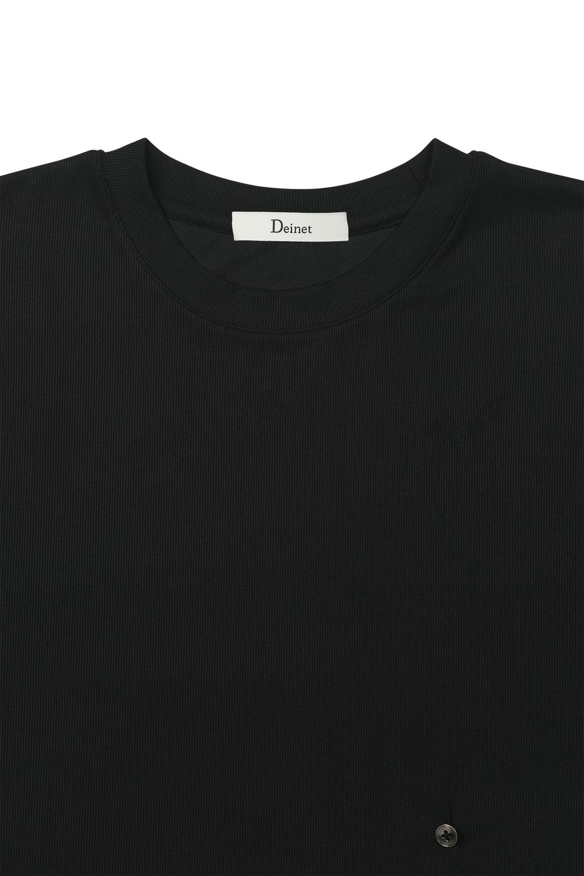 다이닛(DEINET) BUTTON OVERSIZE T-SHIRT IN BLACK