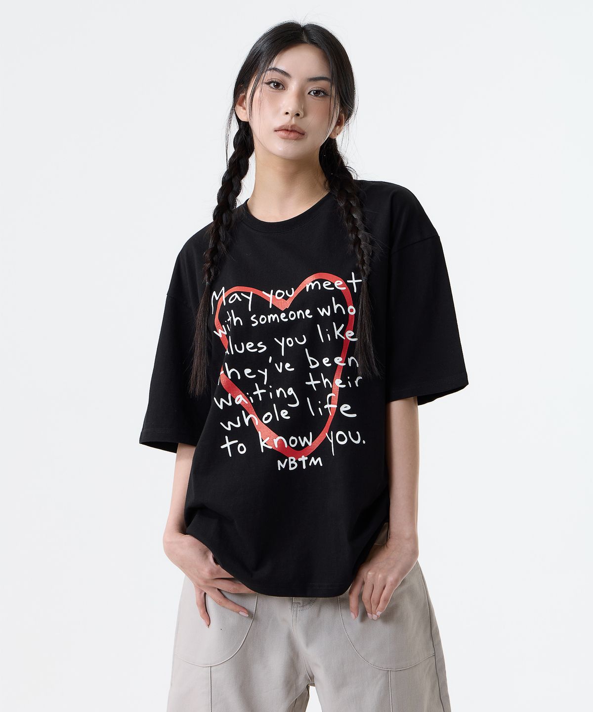 낫띵이즈베럴댄미(NOTHINGISBETTERTHANME) LOVE MESSAGE TEE_black