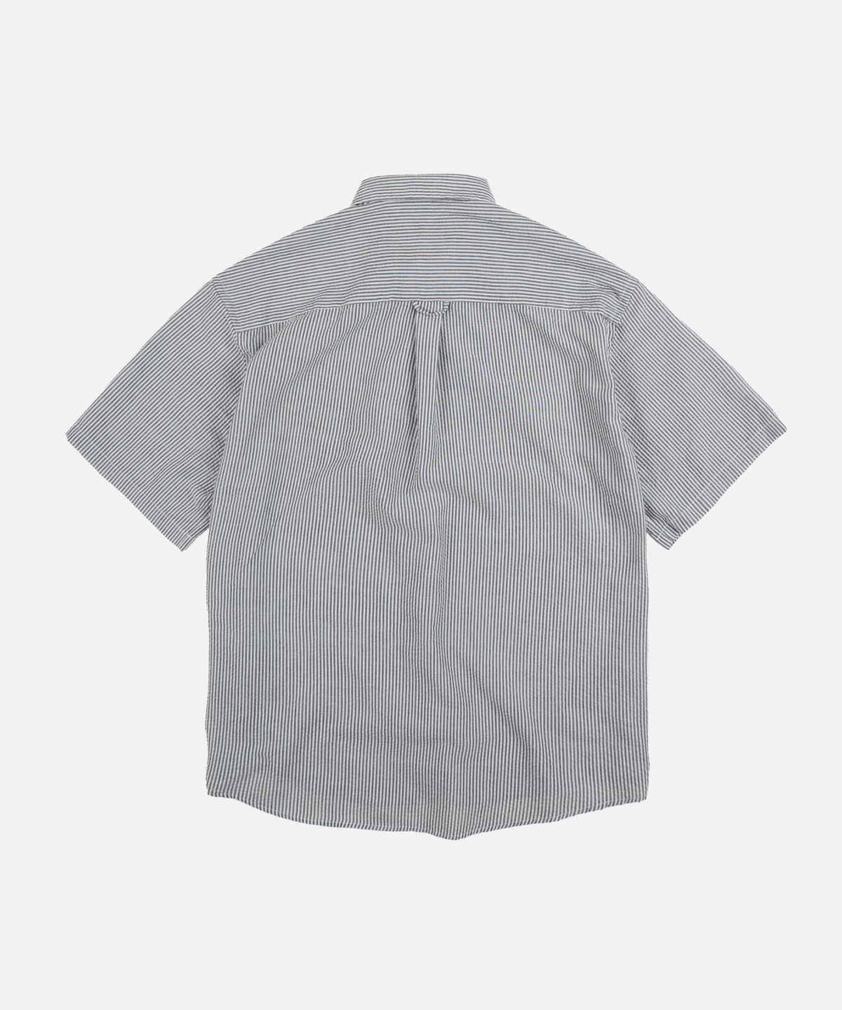 프리즘웍스(FRIZMWORKS) OG STRIPE SEERSUCKER HALF SHIRT _ BLACK