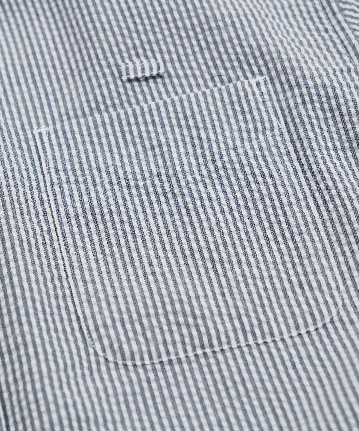 프리즘웍스(FRIZMWORKS) OG STRIPE SEERSUCKER HALF SHIRT _ BLUE