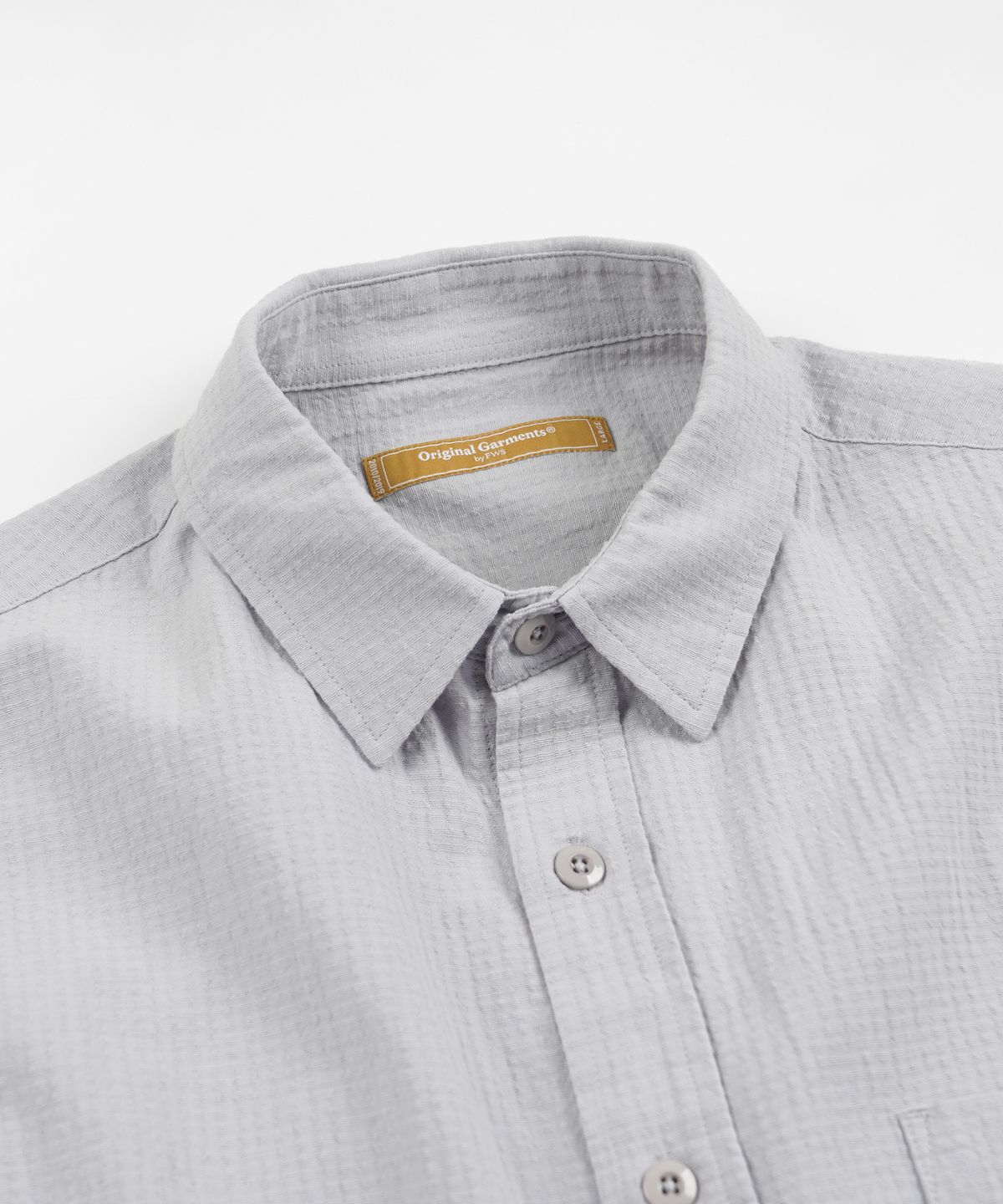 프리즘웍스(FRIZMWORKS) OG DOBBY WEAVE SEERSUCKER HALF SHIRT _ GRAY