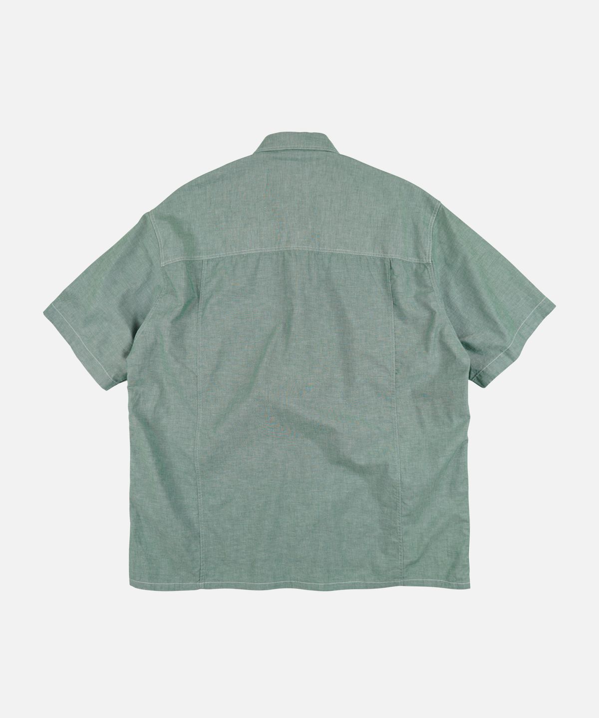 프리즘웍스(FRIZMWORKS) CHAMBRAY BIG POCKET HALF SHIRT _ GREEN