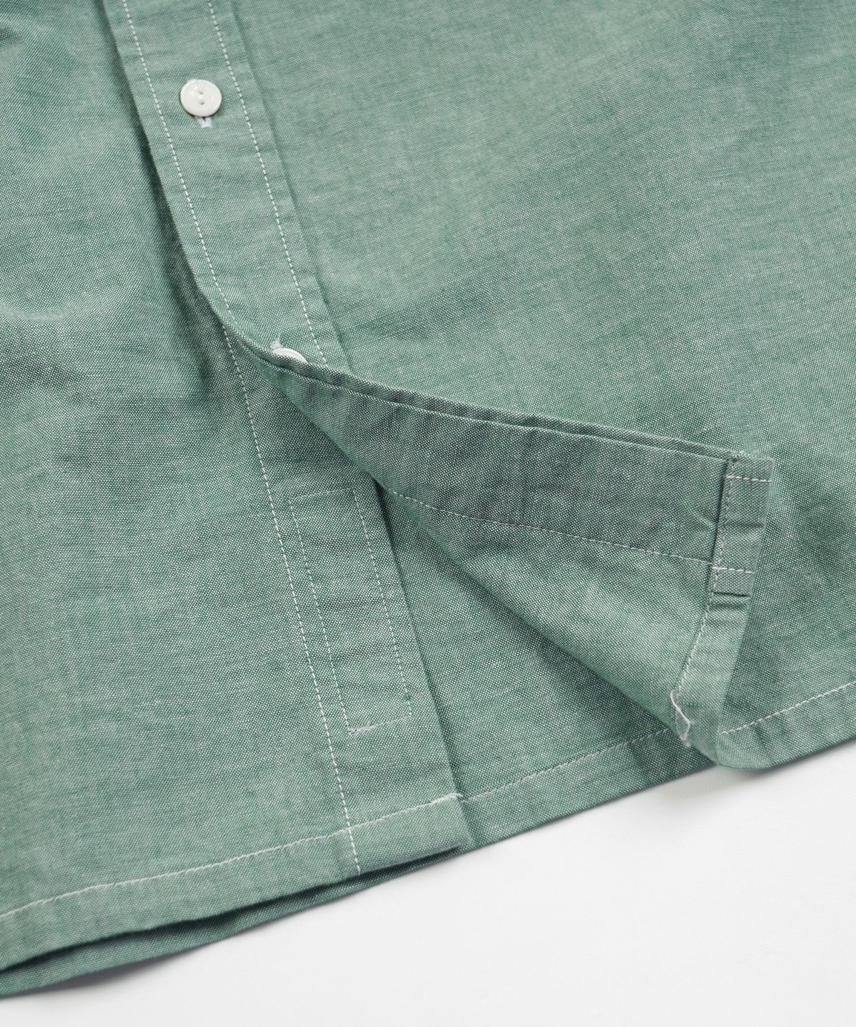 프리즘웍스(FRIZMWORKS) CHAMBRAY BIG POCKET HALF SHIRT _ GREEN