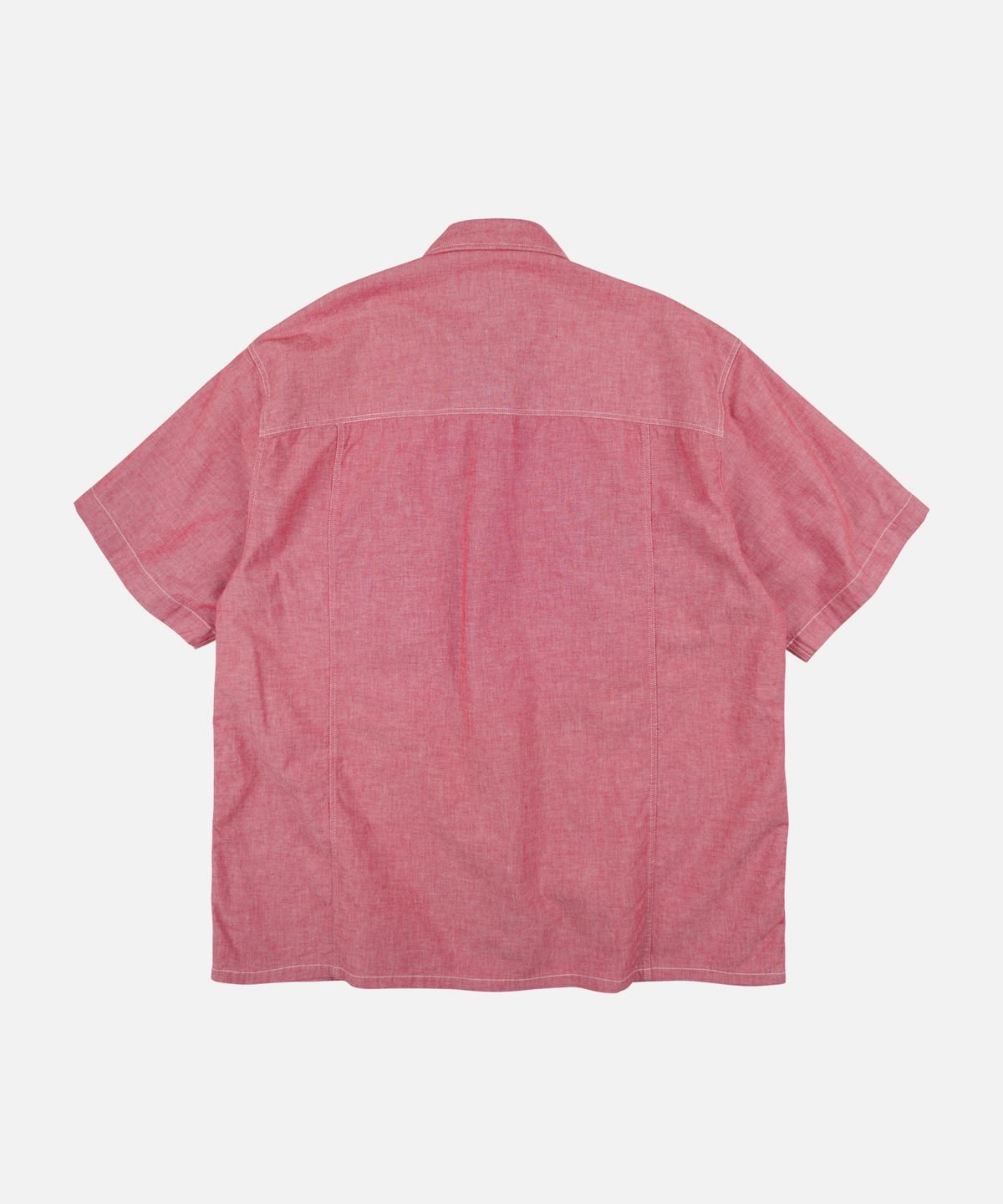 프리즘웍스(FRIZMWORKS) CHAMBRAY BIG POCKET HALF SHIRT _ RED