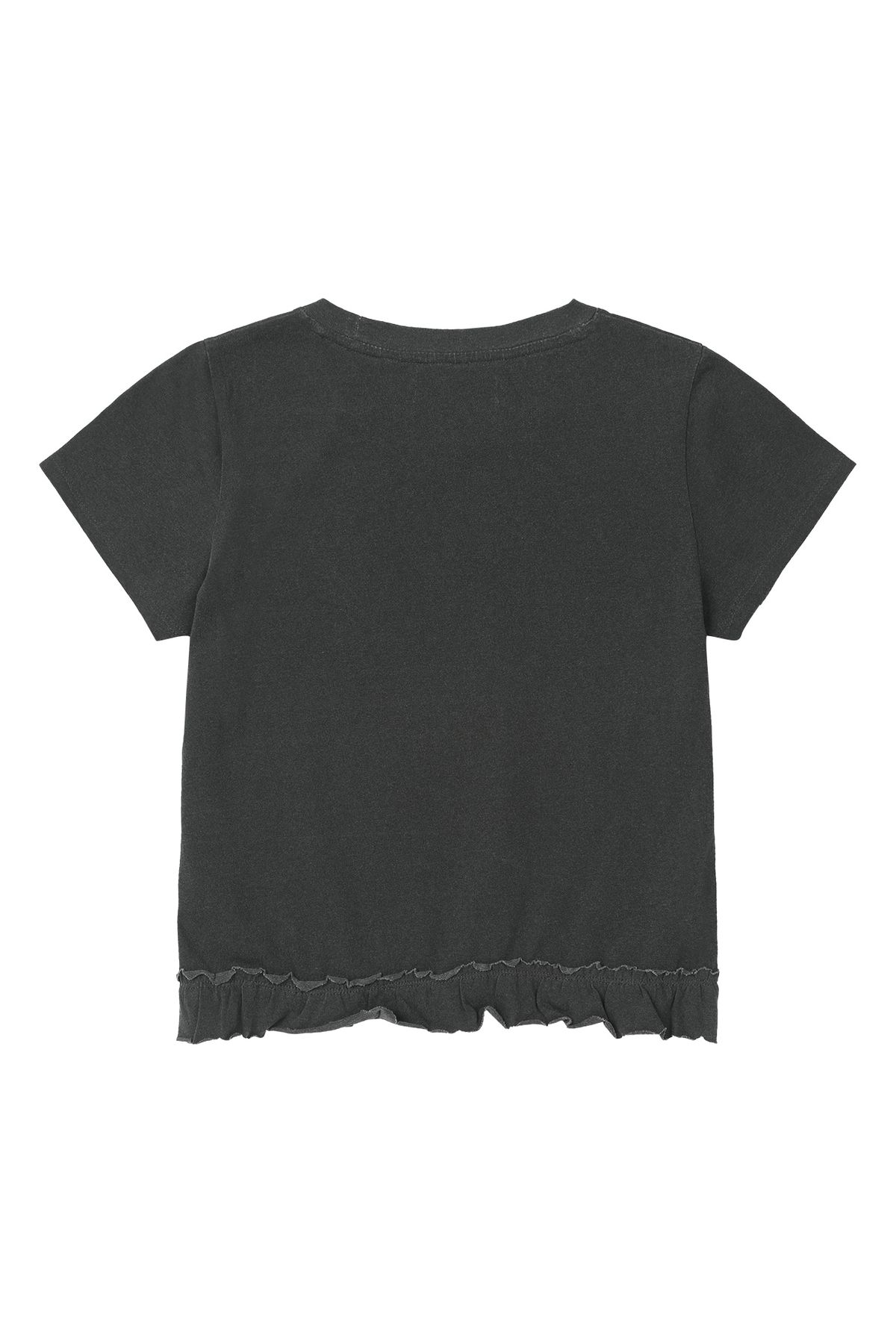 다이닛(DEINET) RUFFLE WASHED T-SHIRT IN CHARCOAL