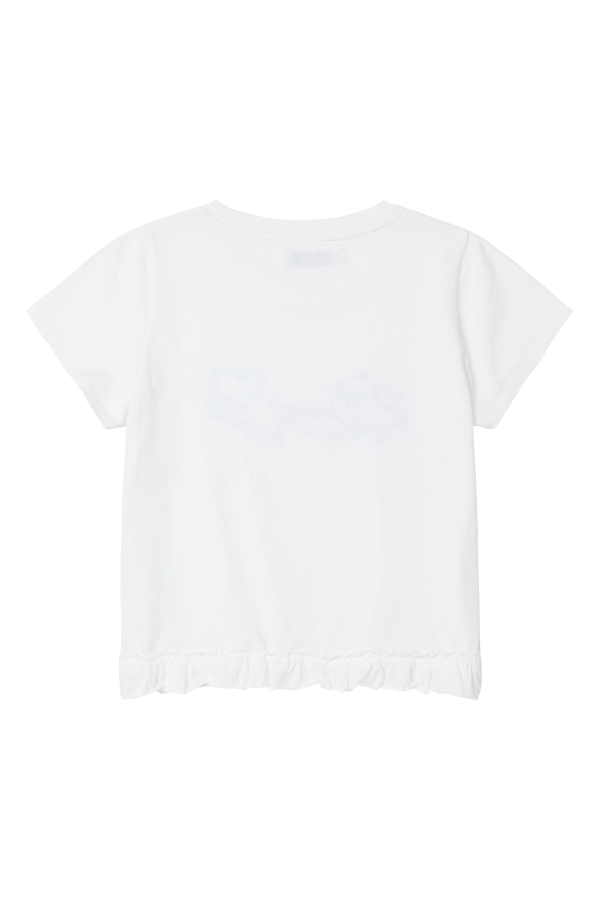 다이닛(DEINET) RUFFLE WASHED T-SHIRT IN WHITE