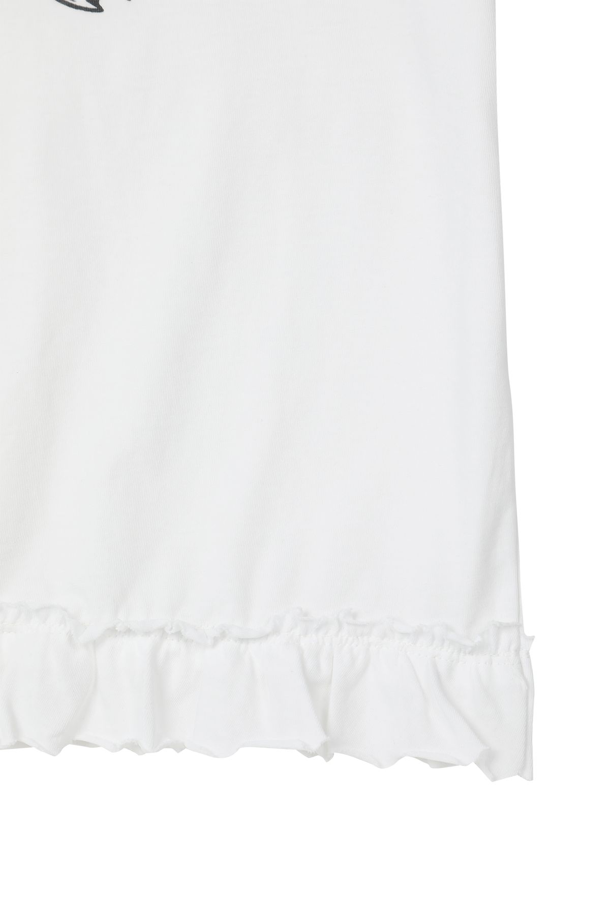 다이닛(DEINET) RUFFLE WASHED T-SHIRT IN WHITE