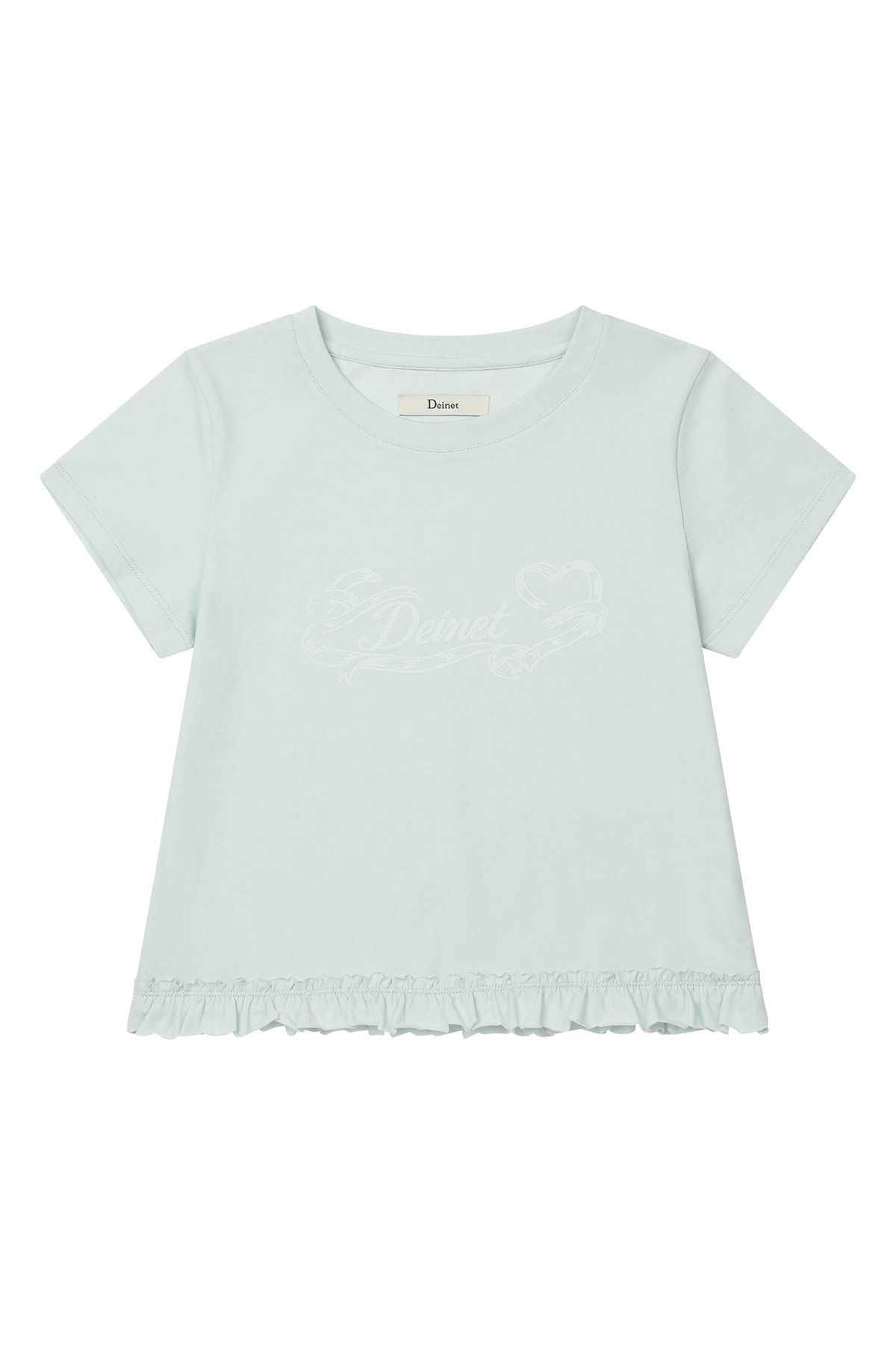 다이닛(DEINET) RUFFLE WASHED T-SHIRT IN MINT