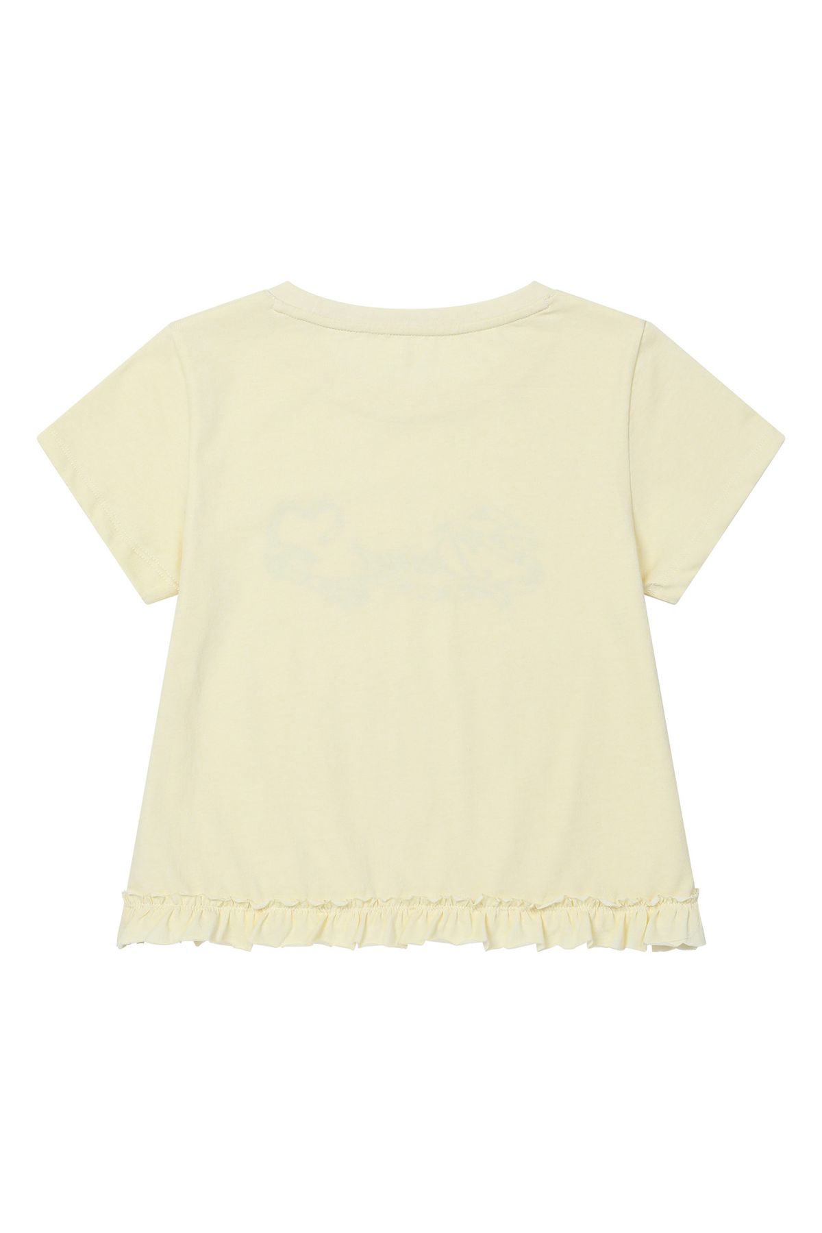다이닛(DEINET) RUFFLE WASHED T-SHIRT IN YELLOW