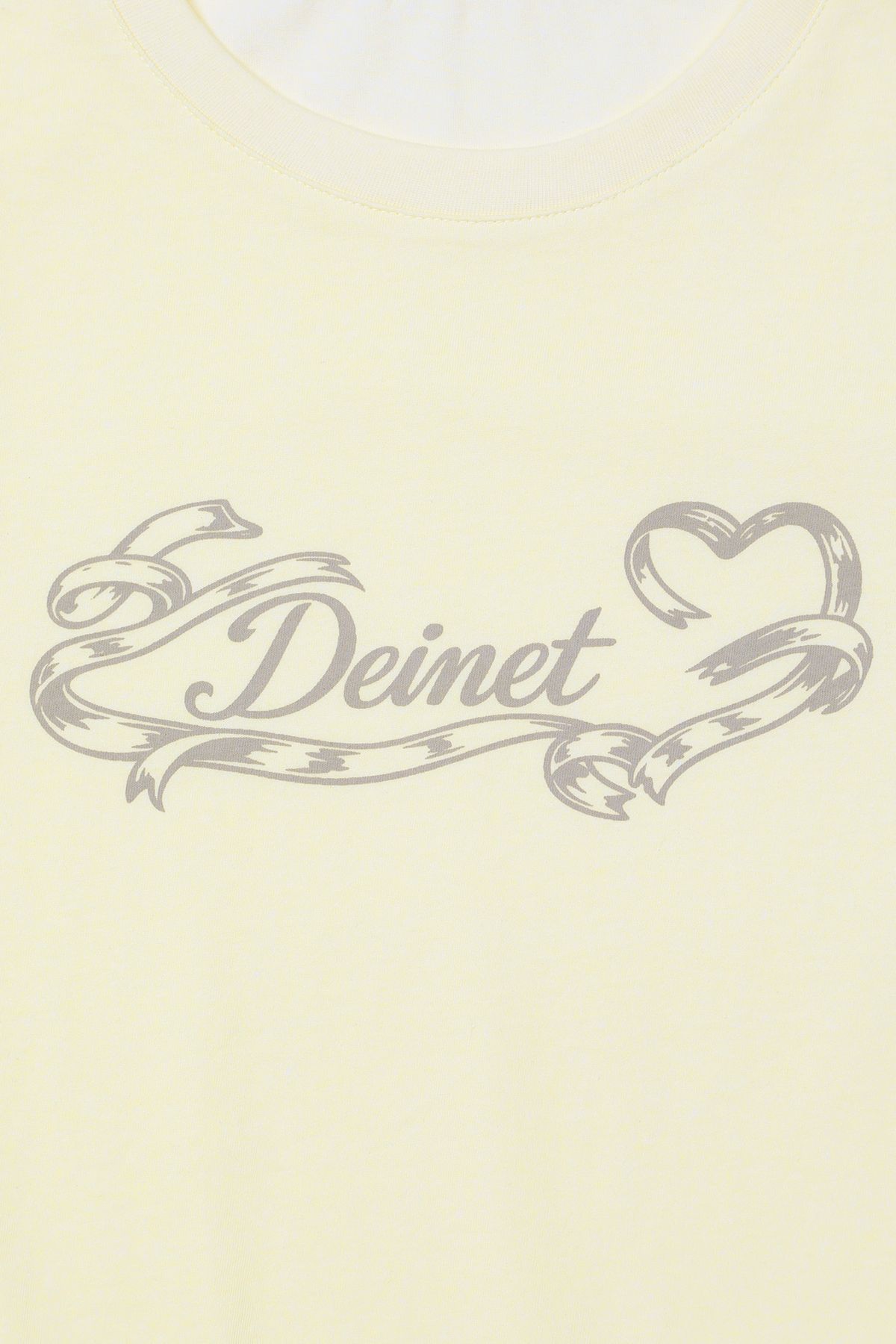 다이닛(DEINET) RUFFLE WASHED T-SHIRT IN YELLOW