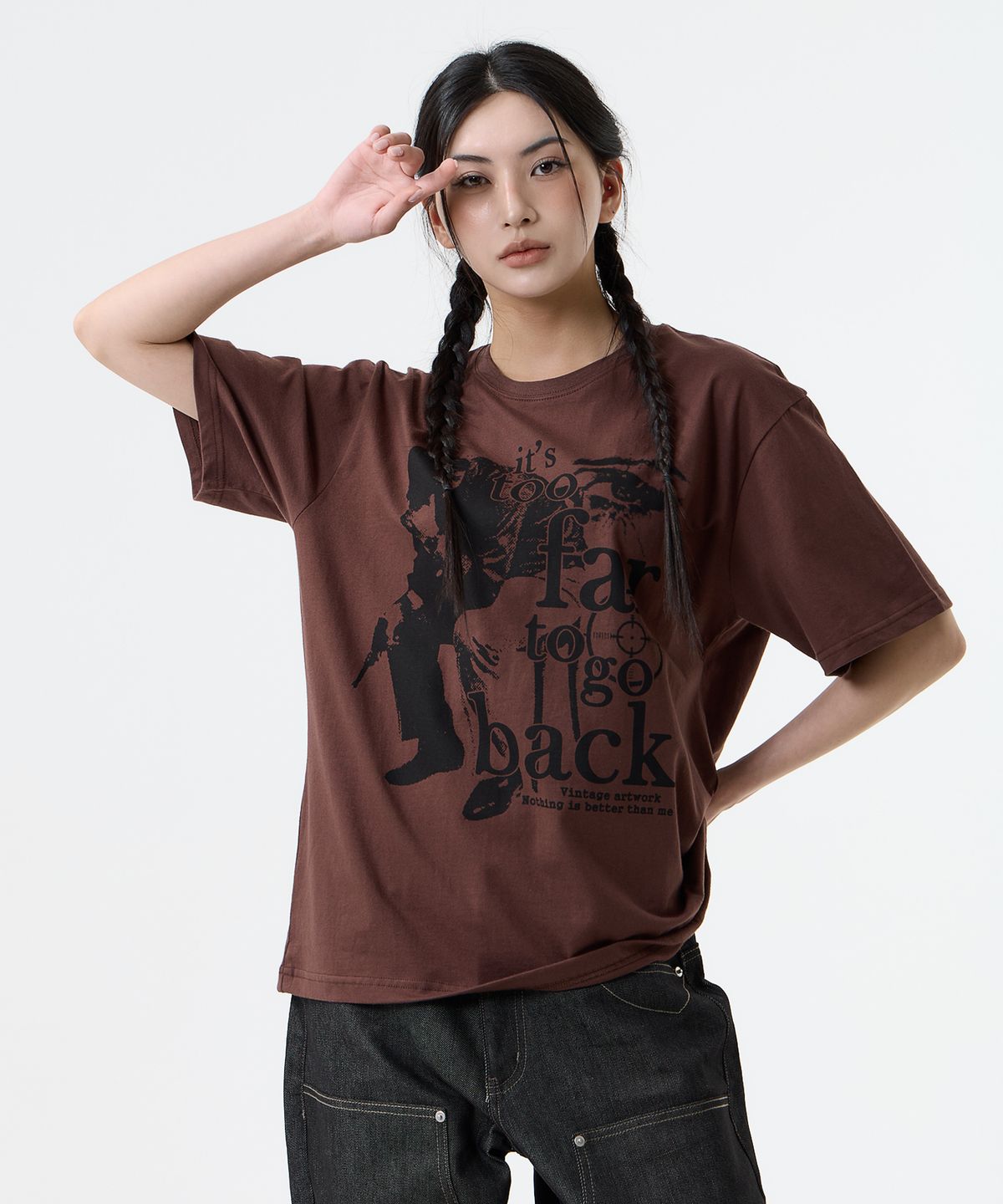낫띵이즈베럴댄미(NOTHINGISBETTERTHANME) VINTAGE ARTWORK TEE_brown