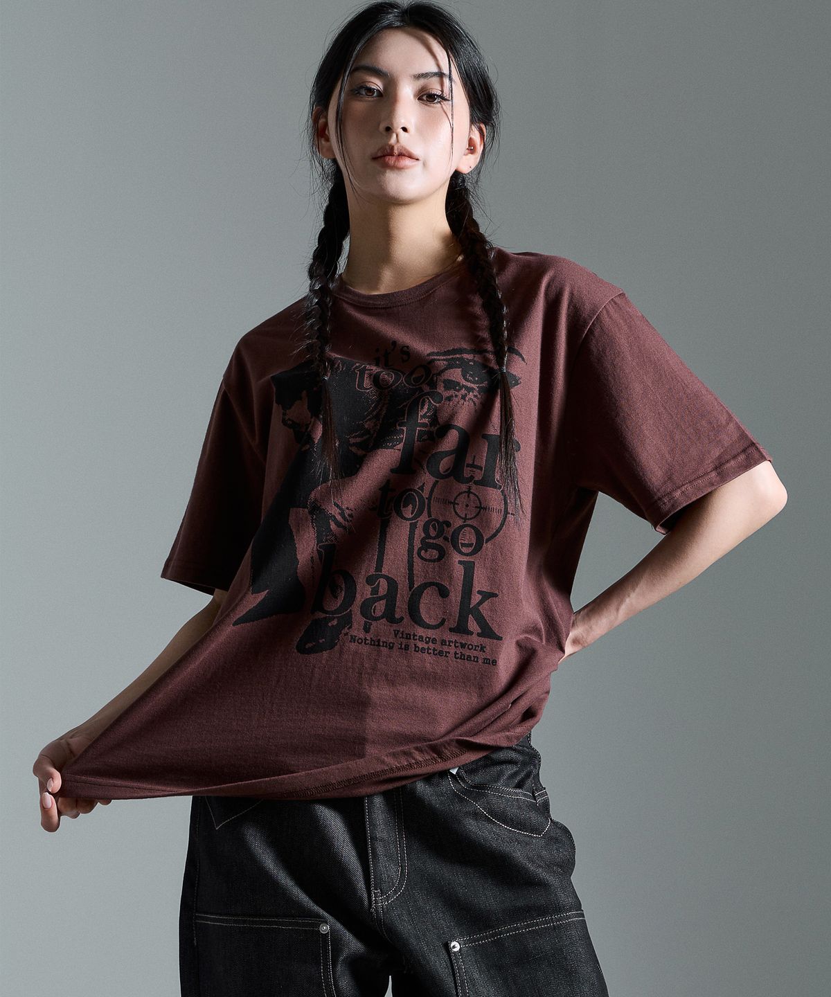 낫띵이즈베럴댄미(NOTHINGISBETTERTHANME) VINTAGE ARTWORK TEE_brown