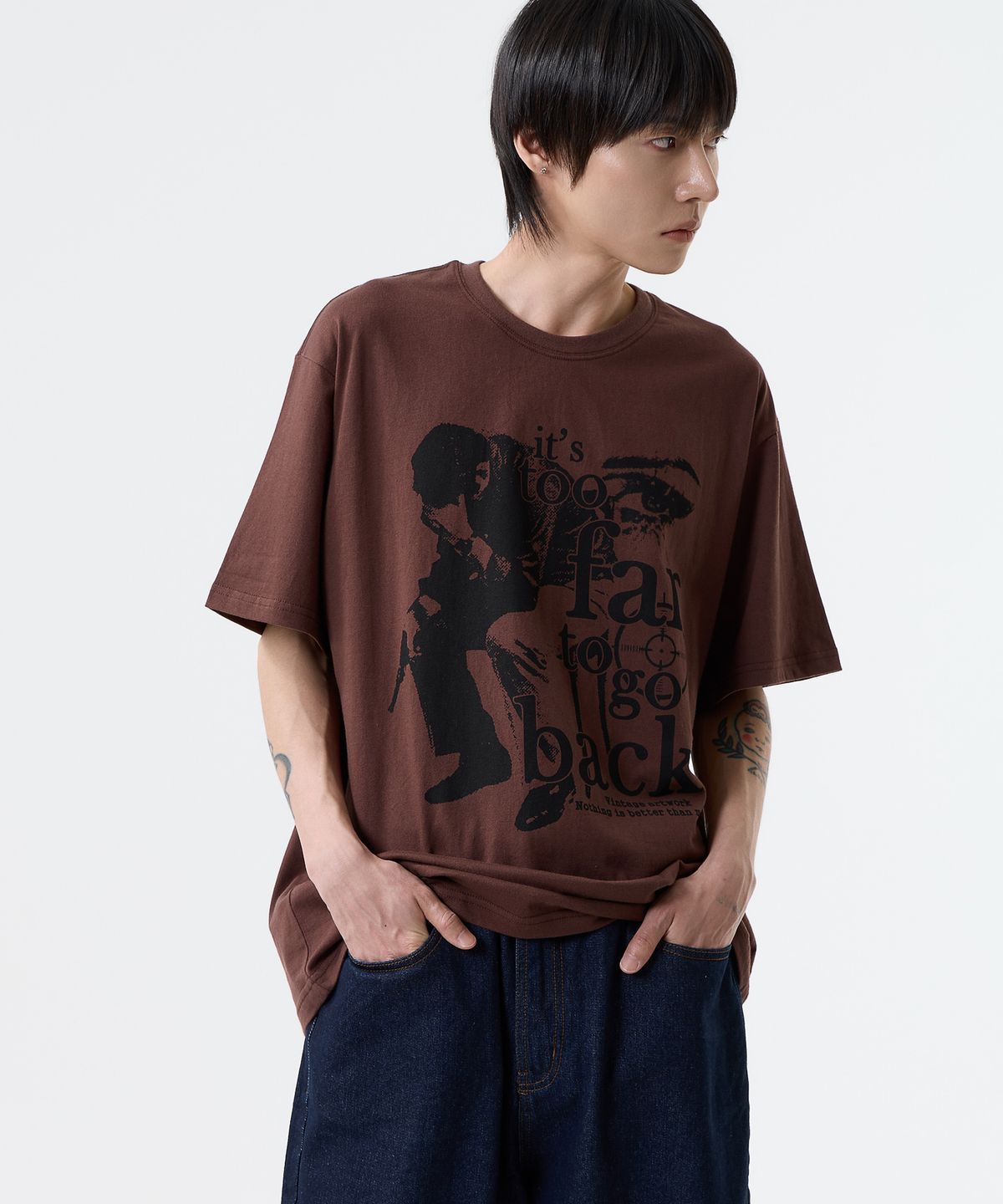 낫띵이즈베럴댄미(NOTHINGISBETTERTHANME) VINTAGE ARTWORK TEE_brown