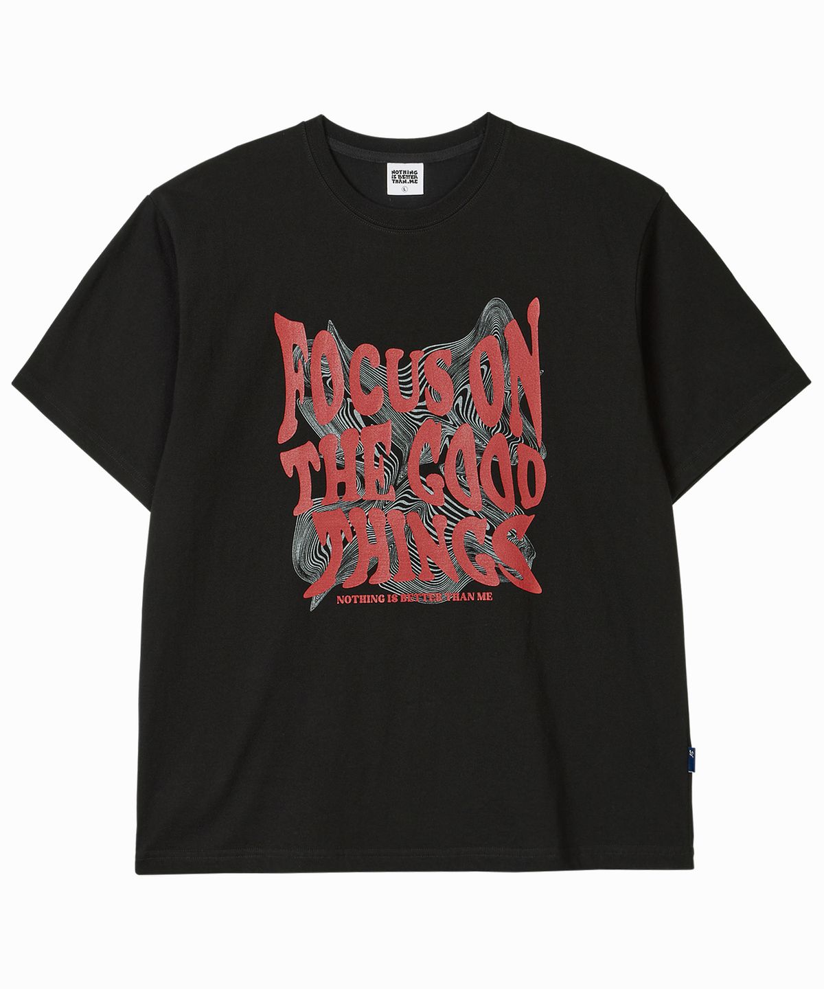 낫띵이즈베럴댄미(NOTHINGISBETTERTHANME) GEOMETRY LETTERING TEE_black