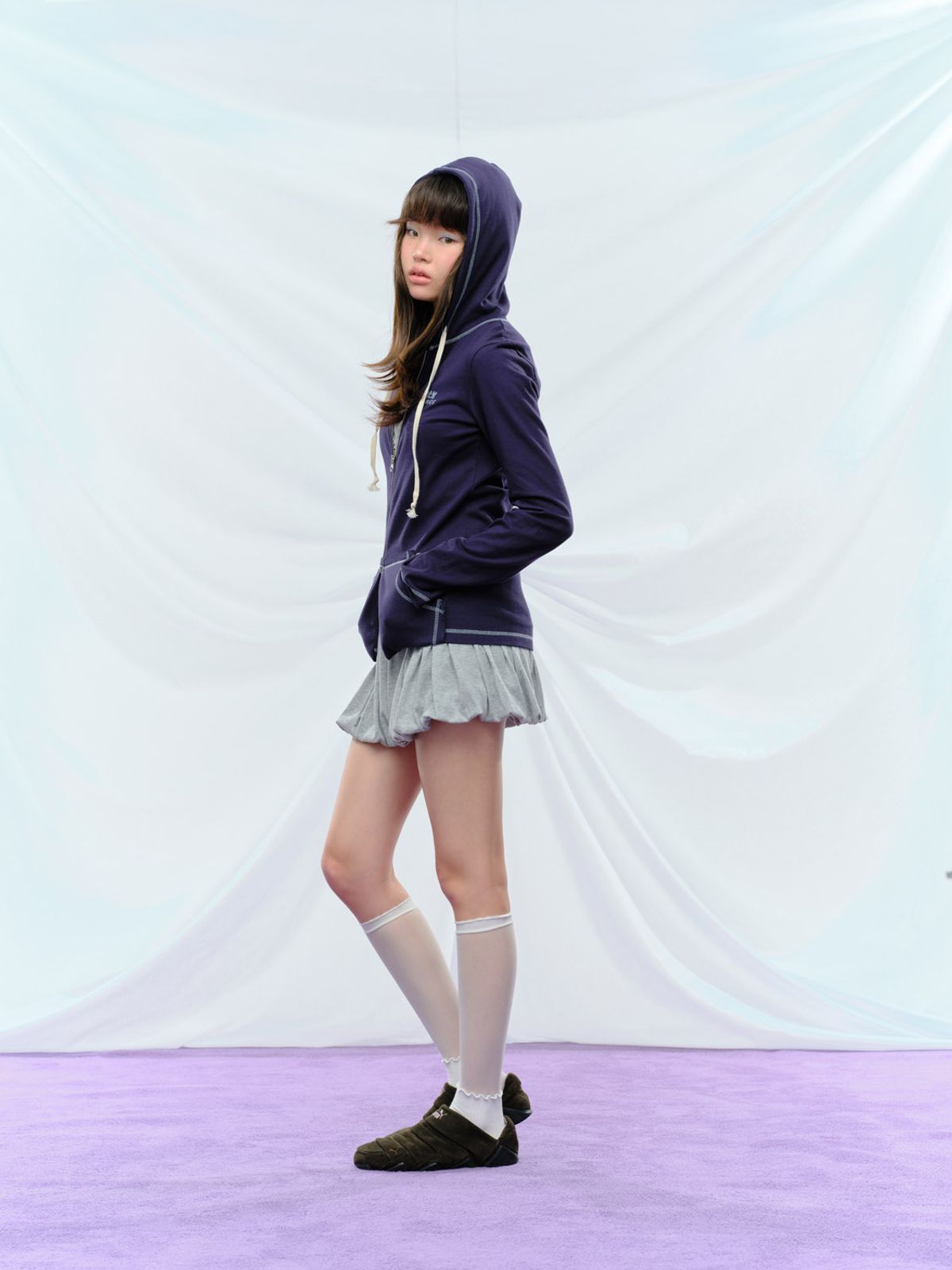 퓨레(PUREE) Dotori zip-up hoodie Navy
