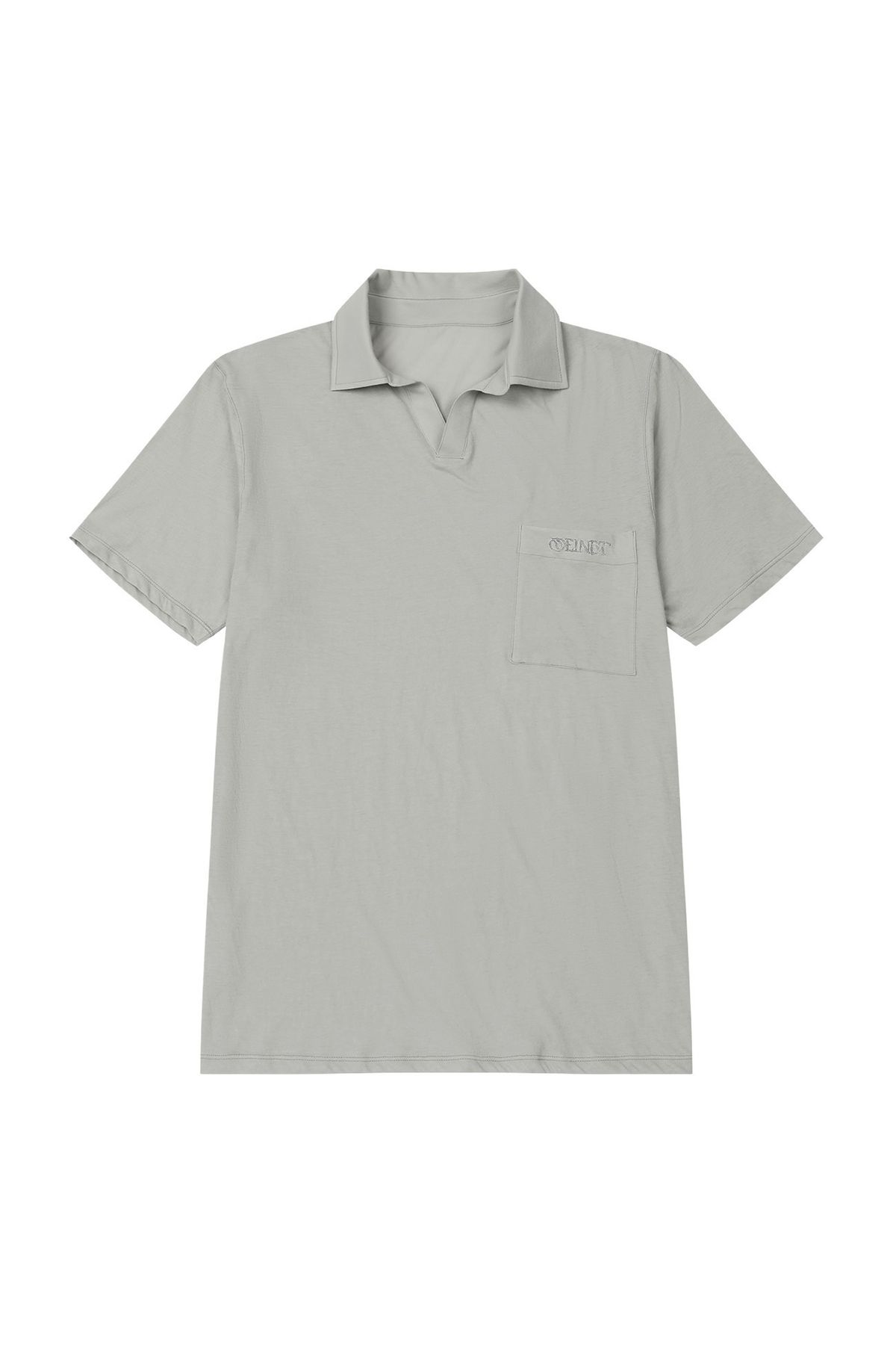 다이닛(DEINET) VINTAGE COLLAR T-SHIRT IN LIGHT GREY
