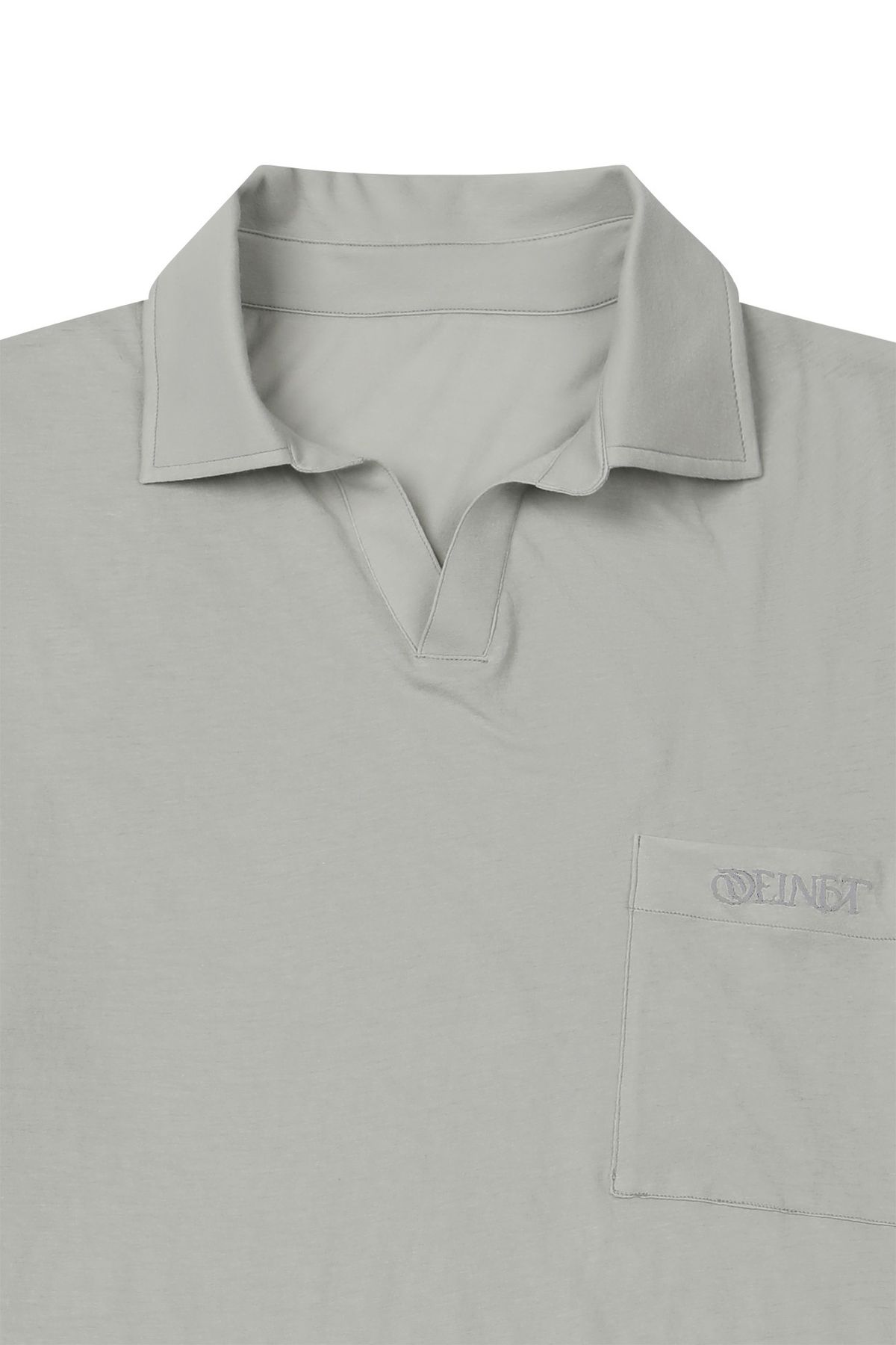 다이닛(DEINET) VINTAGE COLLAR T-SHIRT IN LIGHT GREY