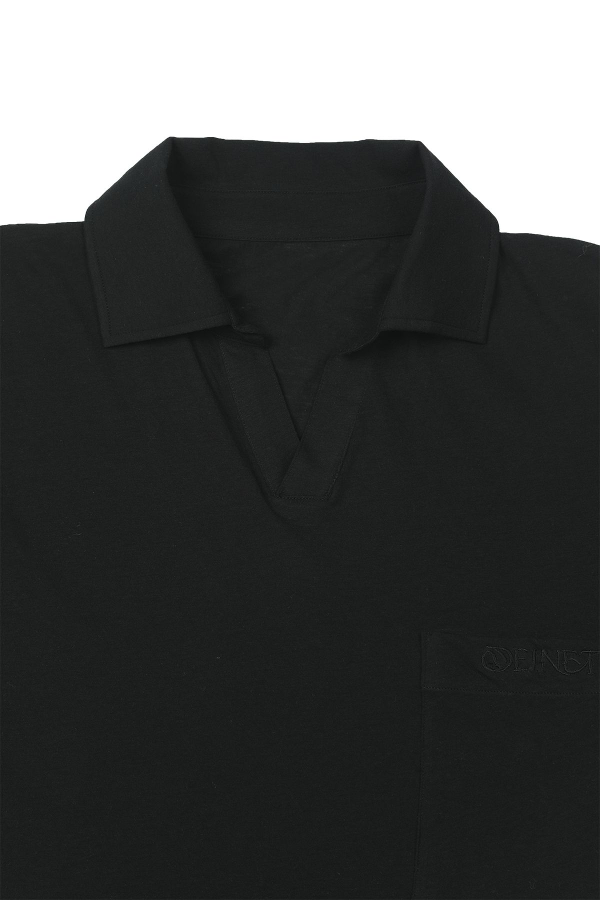 다이닛(DEINET) VINTAGE COLLAR T-SHIRT IN BLACK