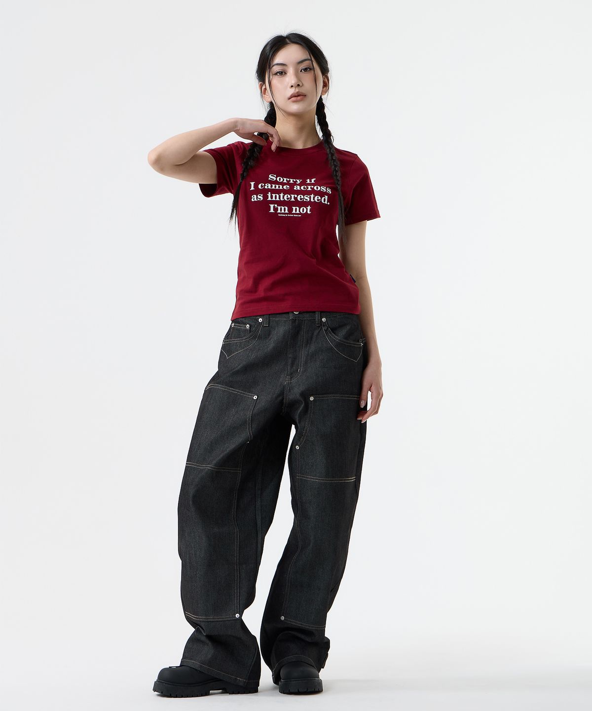 낫띵이즈베럴댄미(NOTHINGISBETTERTHANME) (W)COLD MESSAGE TEE_burgundy