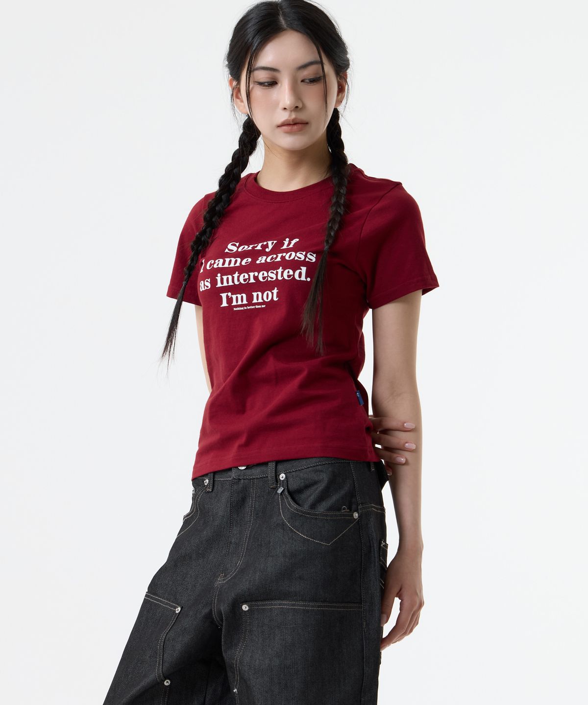 낫띵이즈베럴댄미(NOTHINGISBETTERTHANME) (W)COLD MESSAGE TEE_burgundy