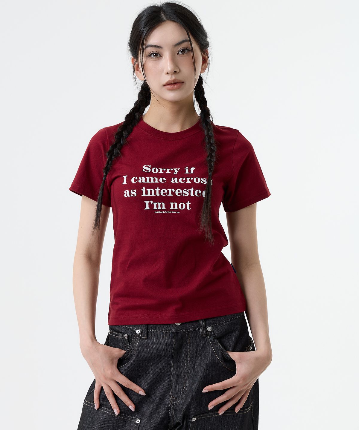 낫띵이즈베럴댄미(NOTHINGISBETTERTHANME) (W)COLD MESSAGE TEE_burgundy