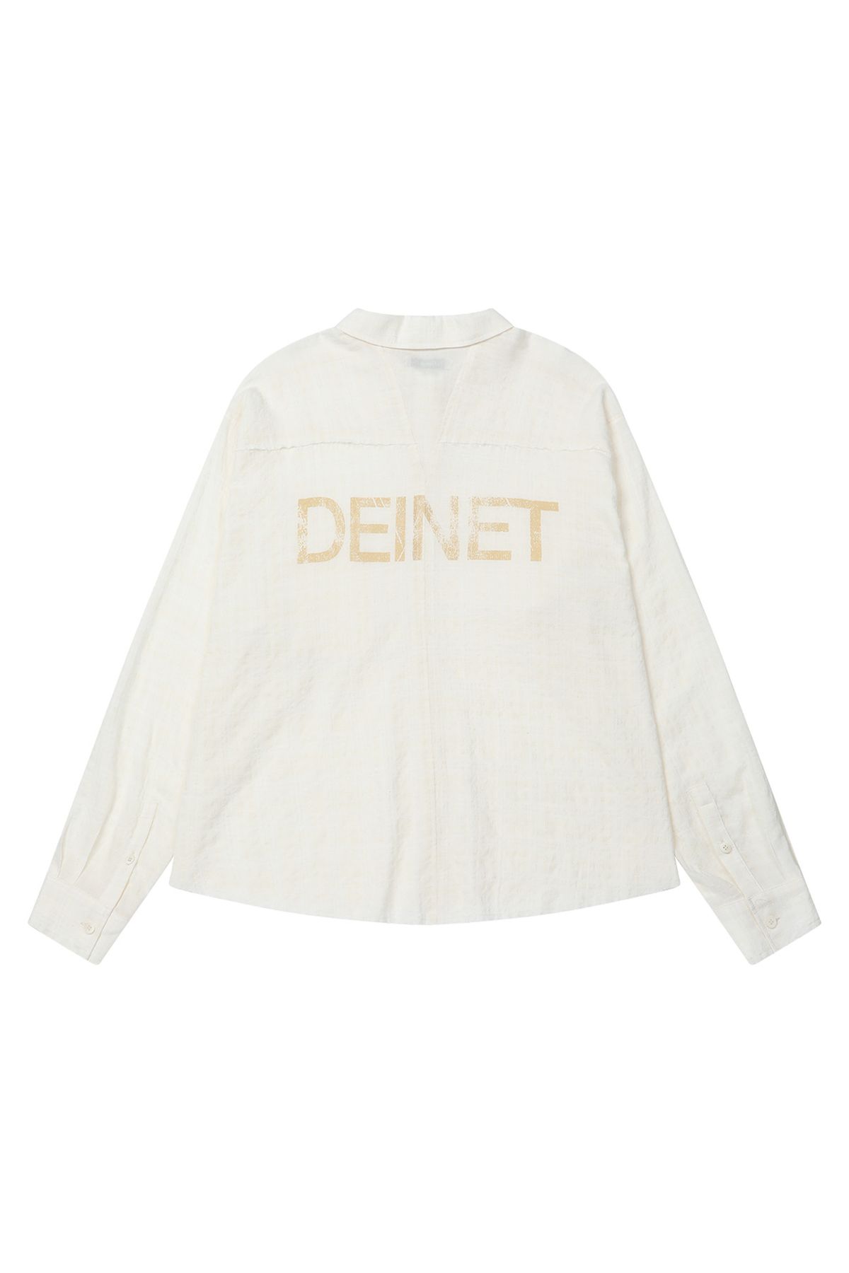 다이닛(DEINET) CHECKED SHEERSUCKER SHIRT IN IVORY
