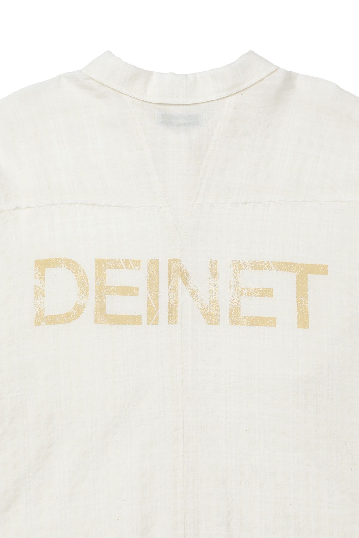 다이닛(DEINET) CHECKED SHEERSUCKER SHIRT IN IVORY