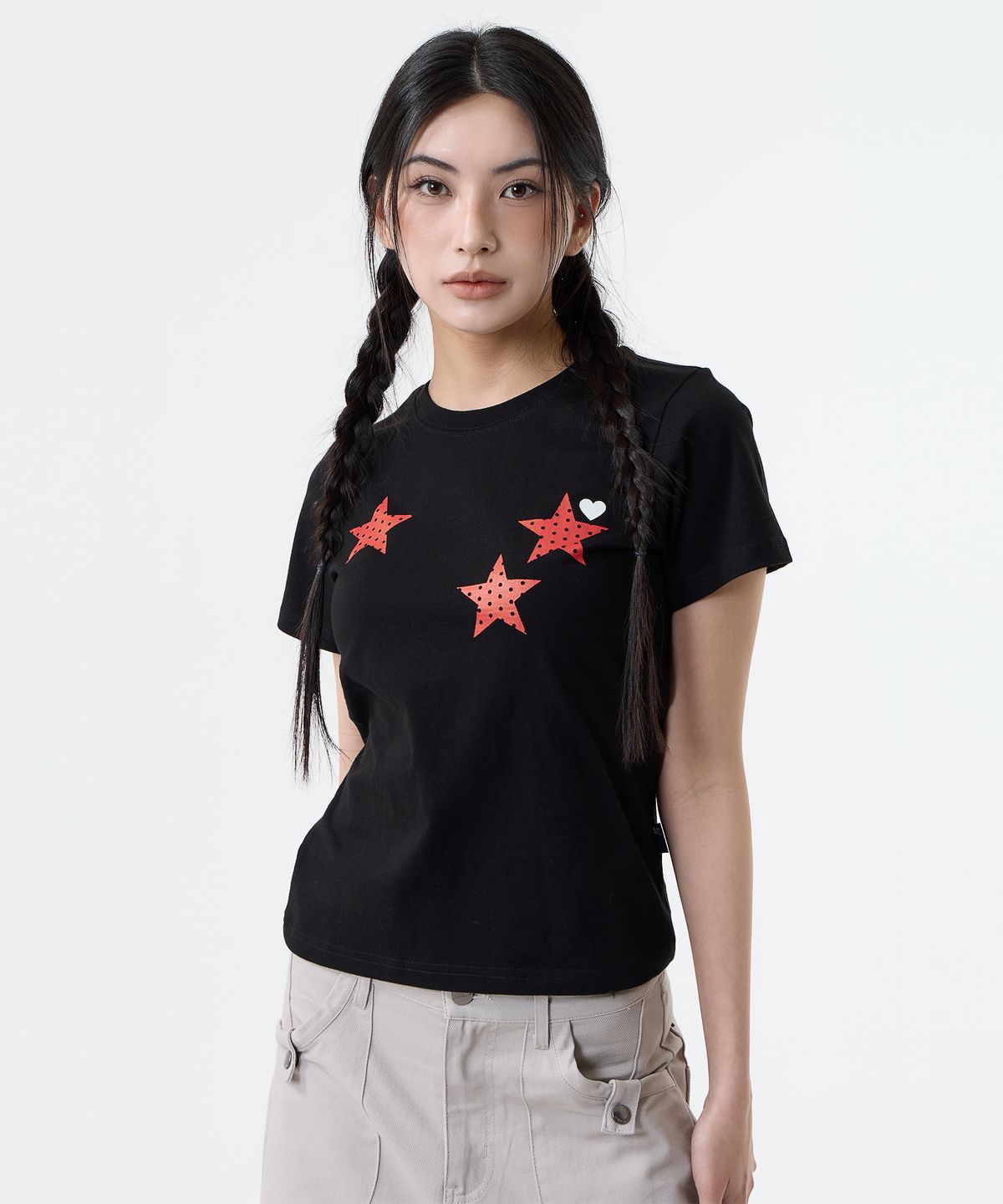낫띵이즈베럴댄미(NOTHINGISBETTERTHANME) DOT STAR TEE_black
