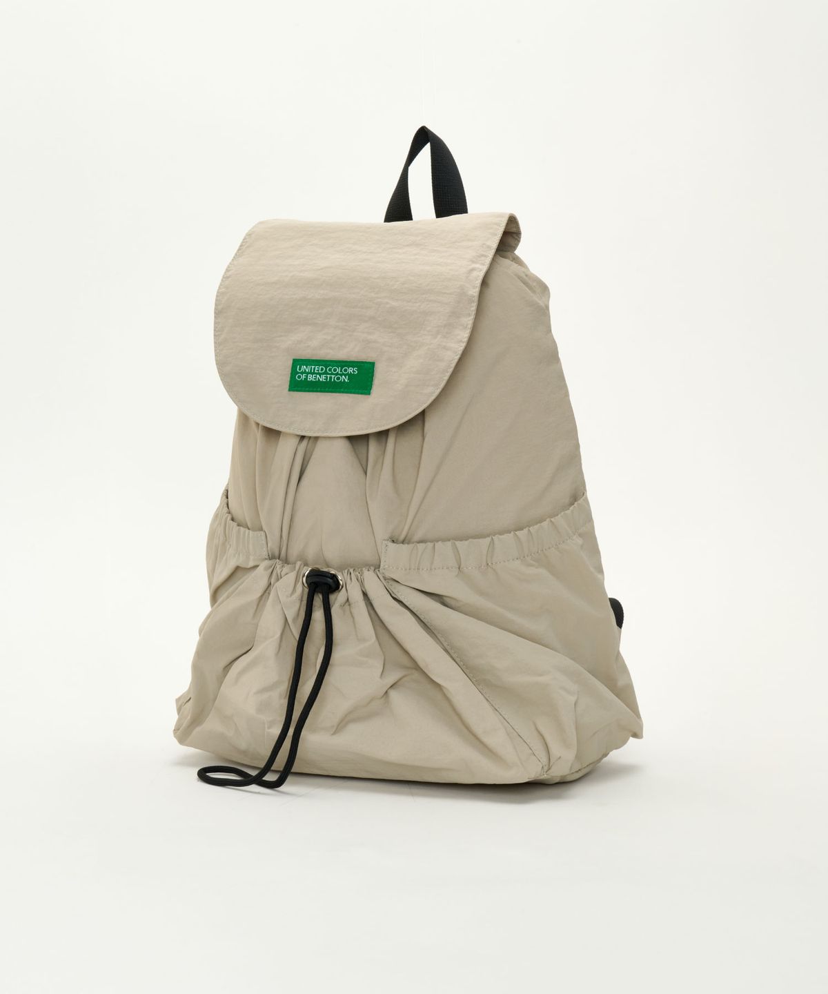 베네통(BENETTON) 셔링 랩탑 백팩 - [카키 베이지]