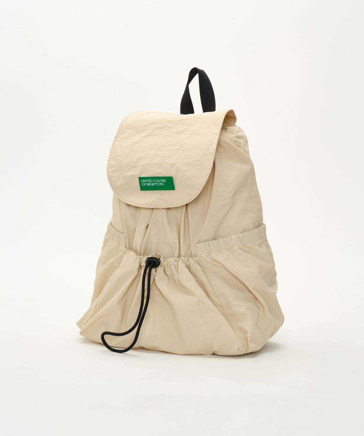 베네통(BENETTON) 셔링 랩탑 백팩 - [크림 베이지]