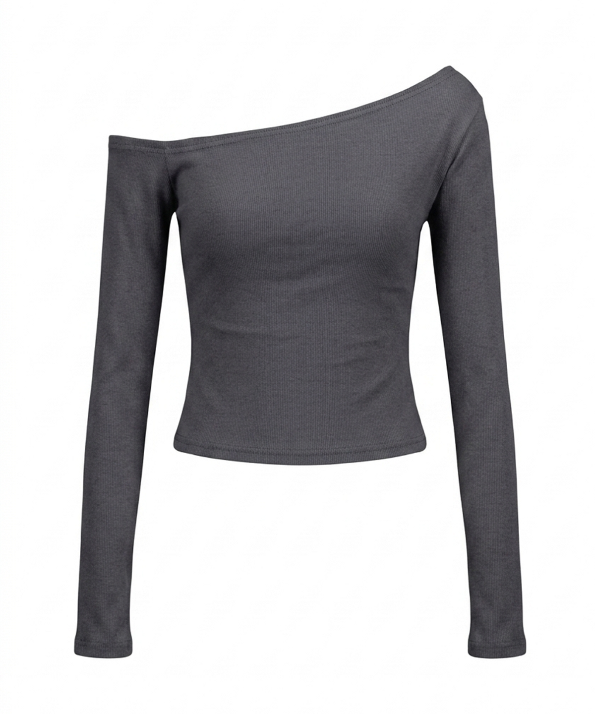 알리에나(ALIENAR) stone logo off long sleeve shirt (GY)