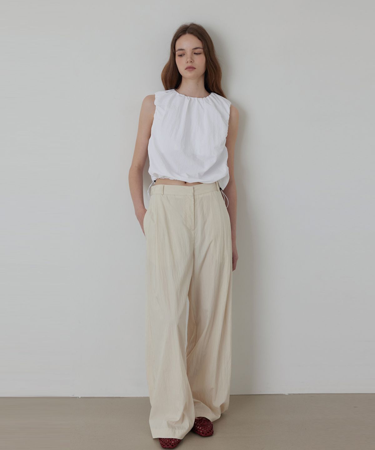 퀸스래빗(Q'SRB) Cooling Rayon Back Banding Semi Wide Fit Trouser Slacks_Pants_3colors