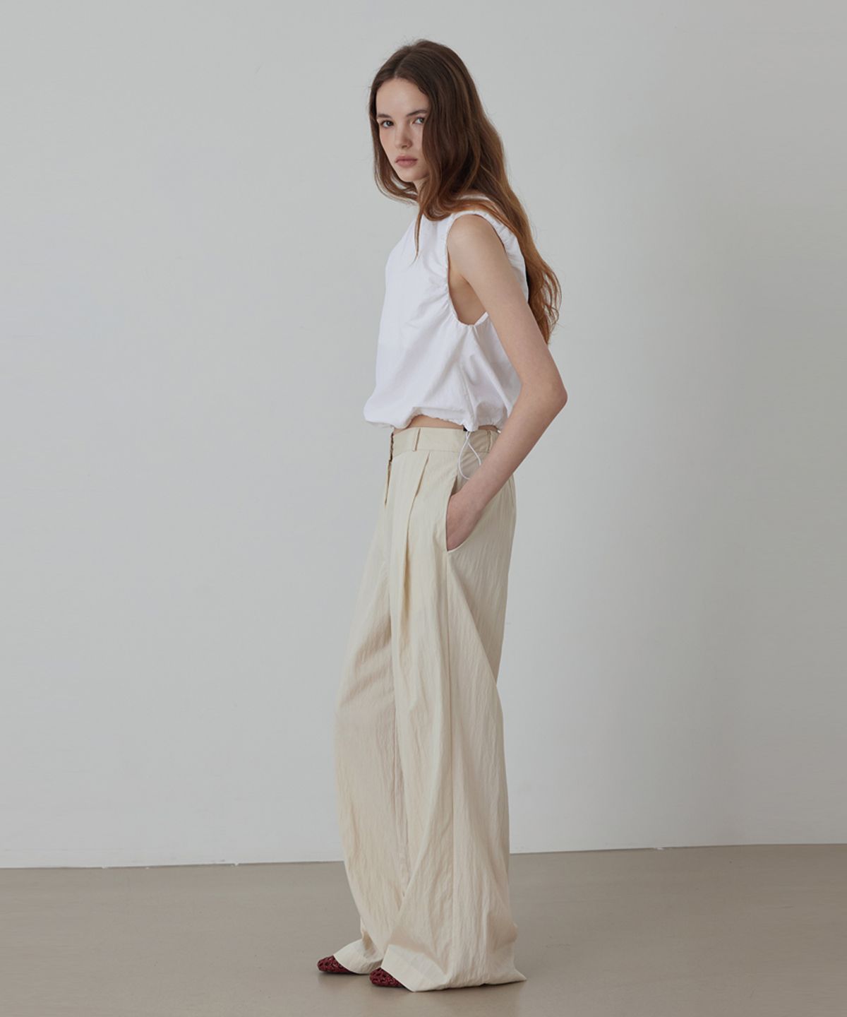 퀸스래빗(Q'SRB) Cooling Rayon Back Banding Semi Wide Fit Trouser Slacks_Pants_3colors