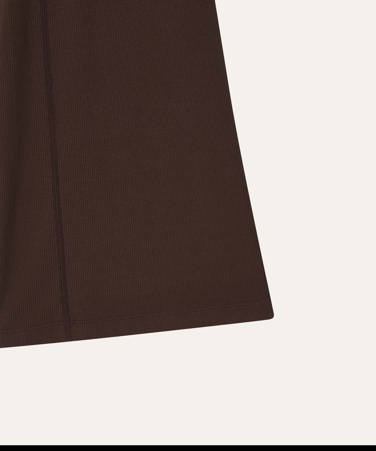 오베르(AUBER) Foldable Ribbed Pants - Brown