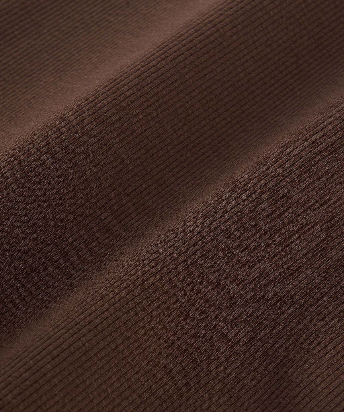 오베르(AUBER) Foldable Ribbed Pants - Brown