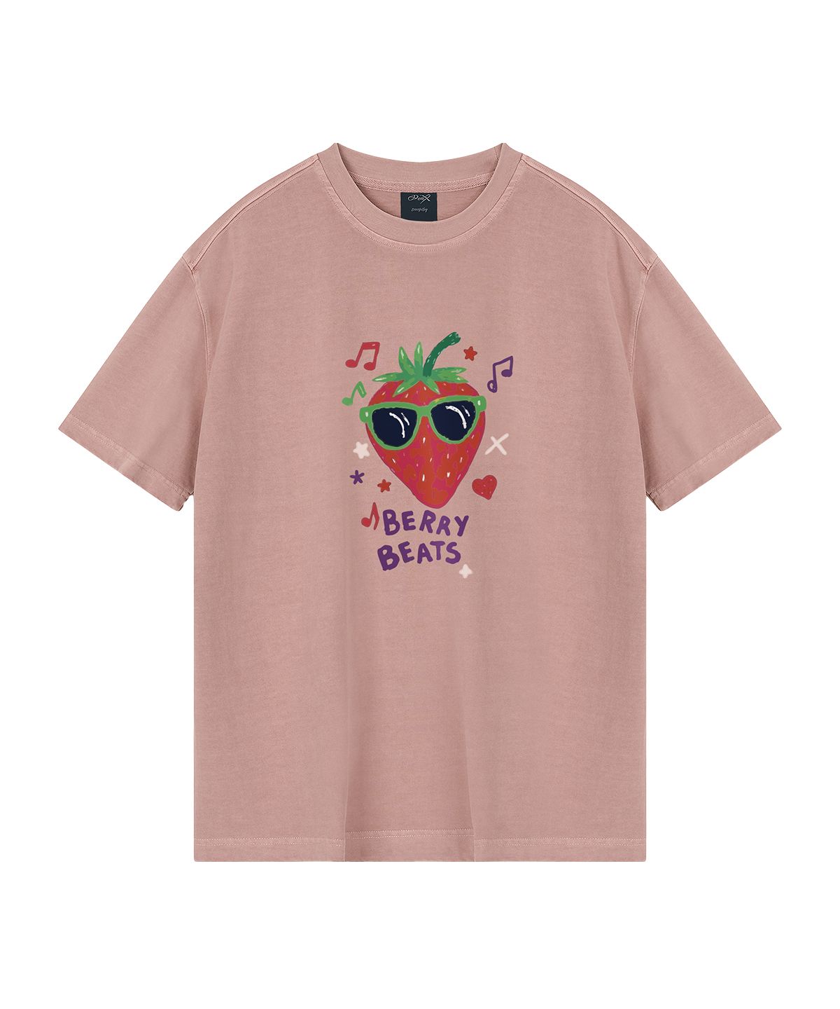 와일드락(WILDROCK) Berry Beats 피그먼트 오버핏 반팔 티셔츠 (크롭 포함)