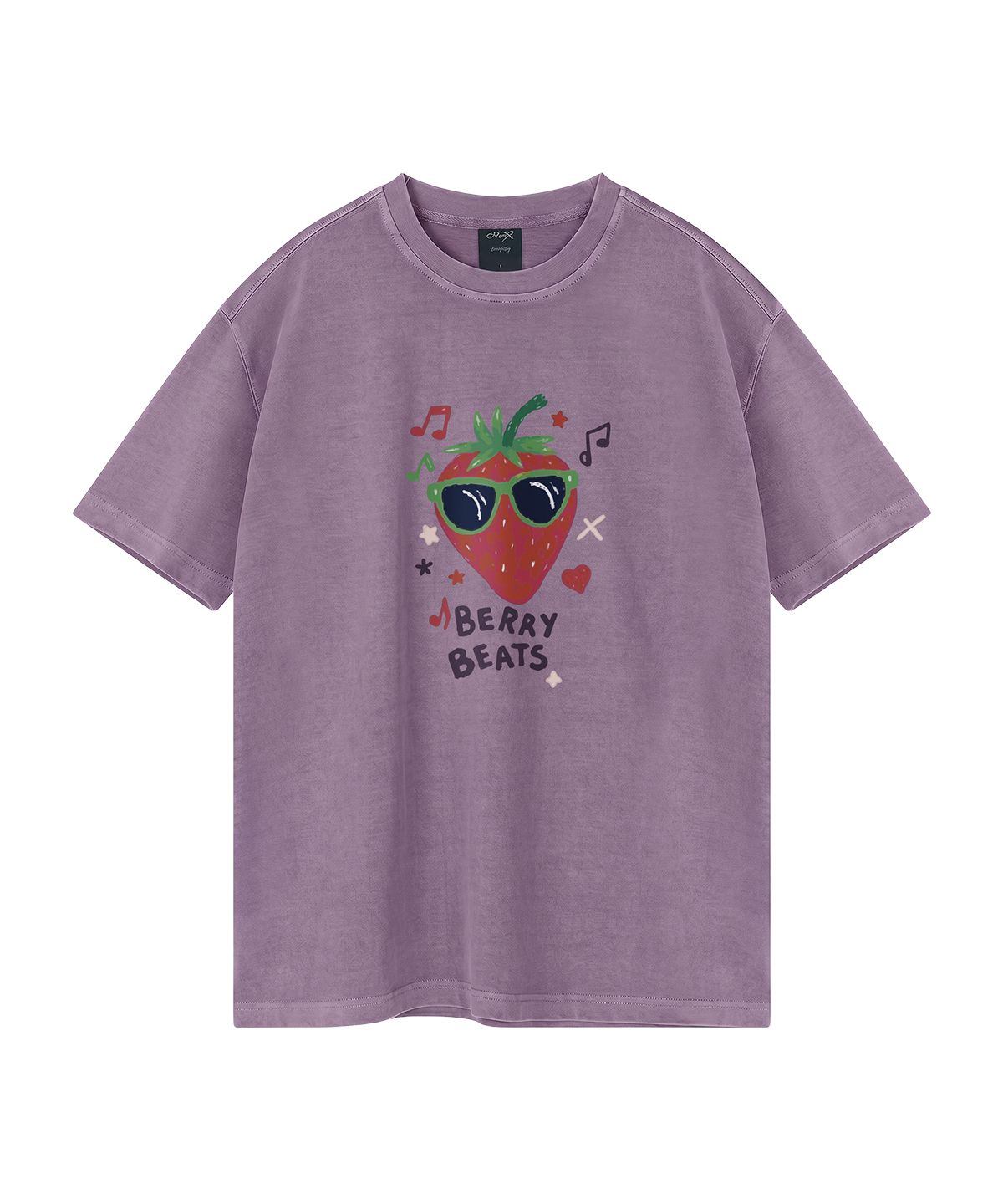 와일드락(WILDROCK) Berry Beats 피그먼트 오버핏 반팔 티셔츠 (크롭 포함)