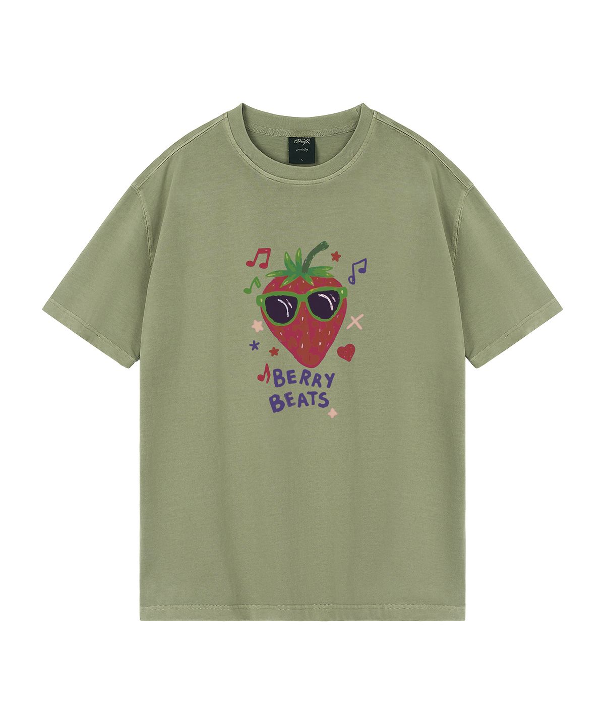 와일드락(WILDROCK) Berry Beats 피그먼트 오버핏 반팔 티셔츠 (크롭 포함)