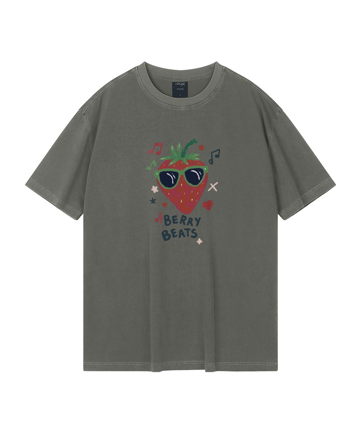 와일드락(WILDROCK) Berry Beats 피그먼트 오버핏 반팔 티셔츠 (크롭 포함)