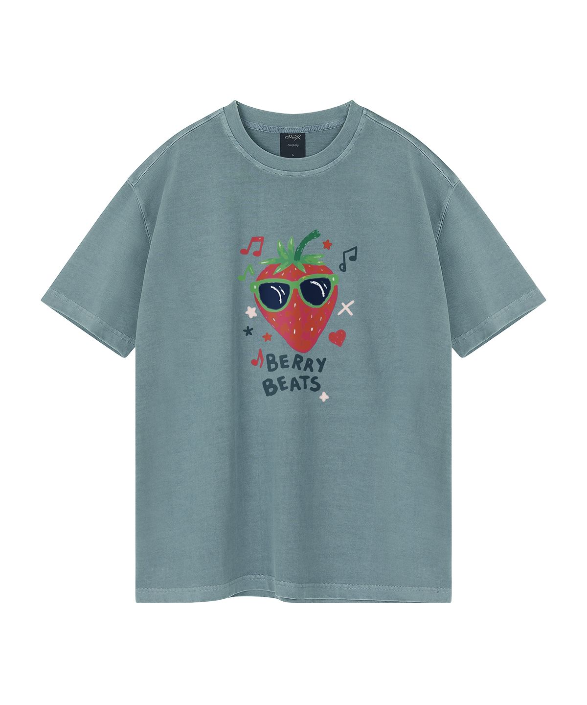 와일드락(WILDROCK) Berry Beats 피그먼트 오버핏 반팔 티셔츠 (크롭 포함)