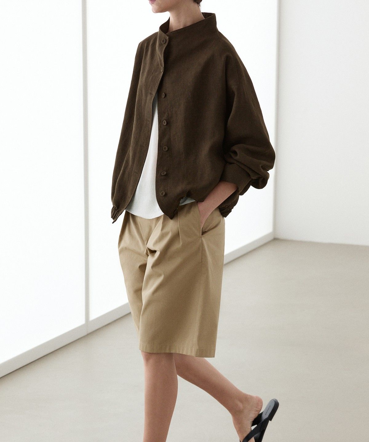 마시모두띠(MASSIMO DUTTI) 100% 린넨 봄버 자켓
