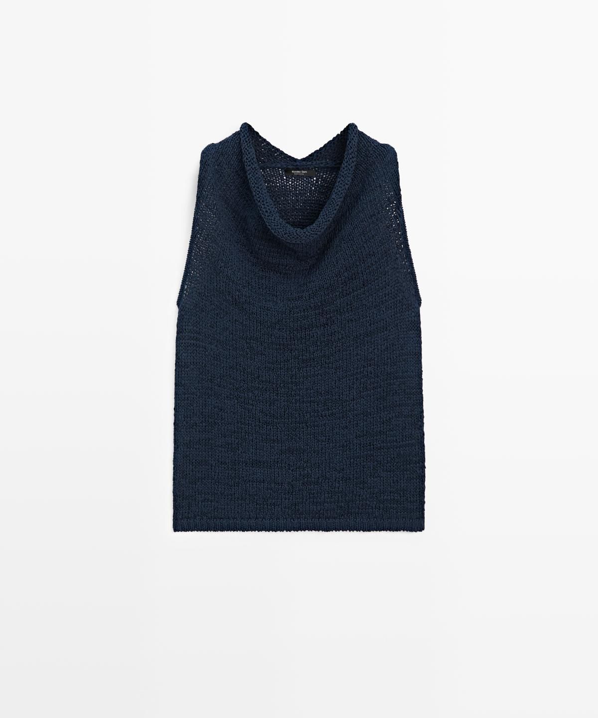 마시모두띠(MASSIMO DUTTI) 드레이프 니트 탑