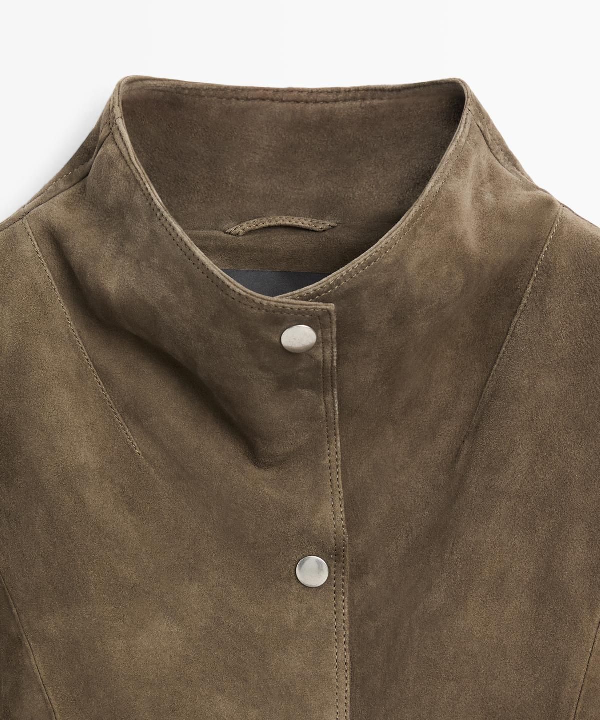 마시모두띠(MASSIMO DUTTI) 터틀넥 스웨이드 레더 자켓
